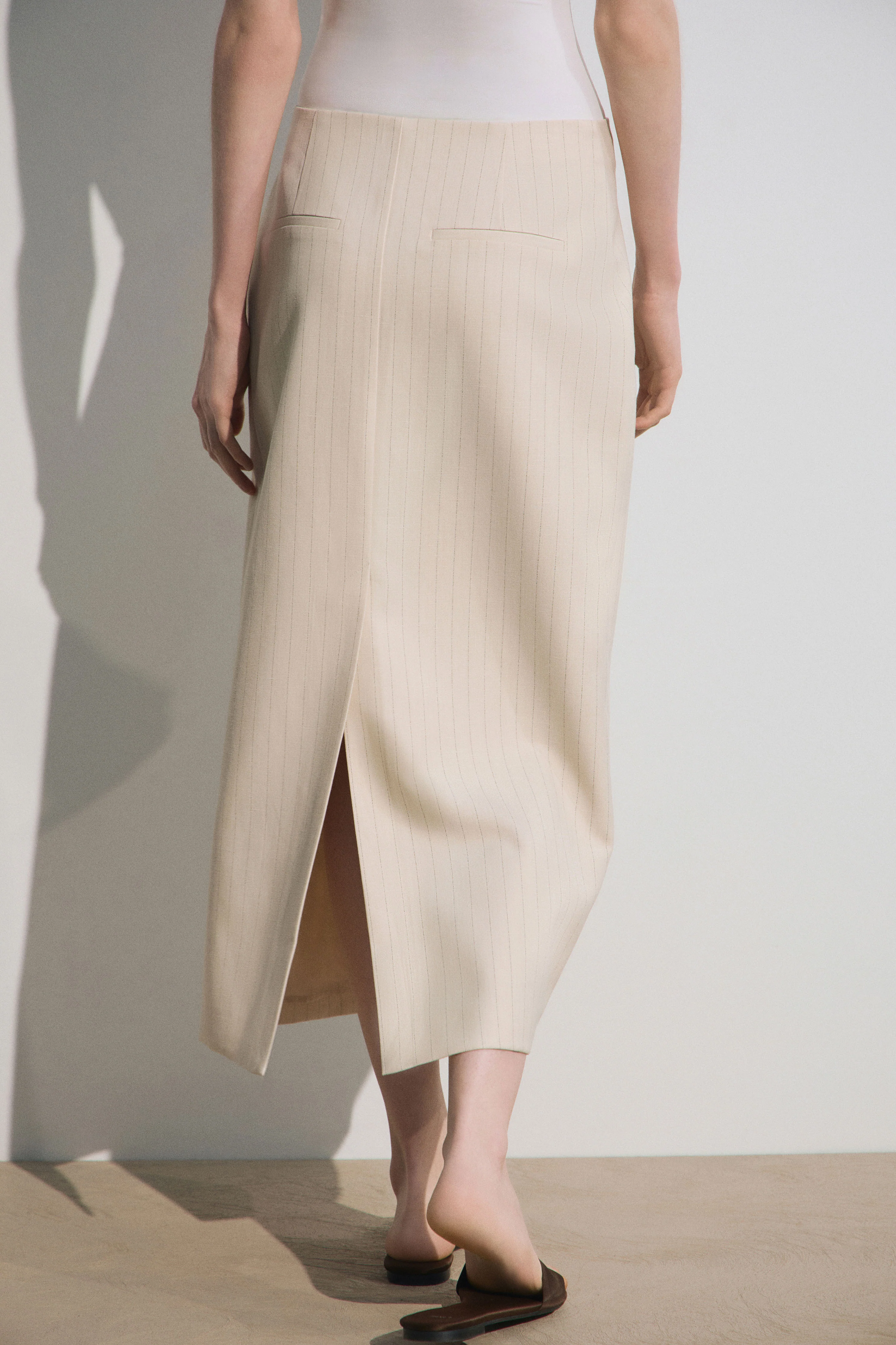 MIDI LINEN-BLEND SKIRT - Image 4