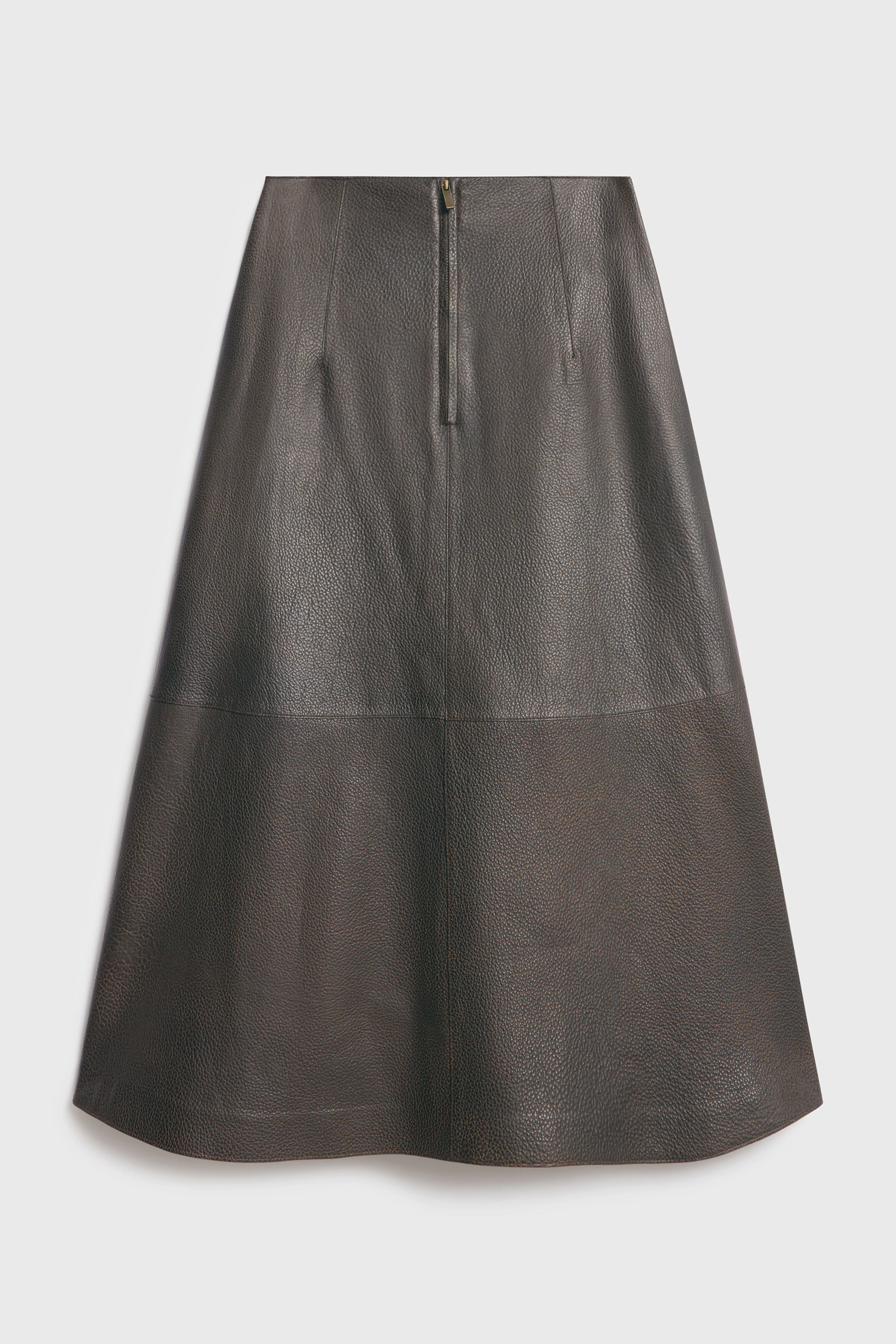 NATURAL LEATHER MIDI SKIRT - Image 7