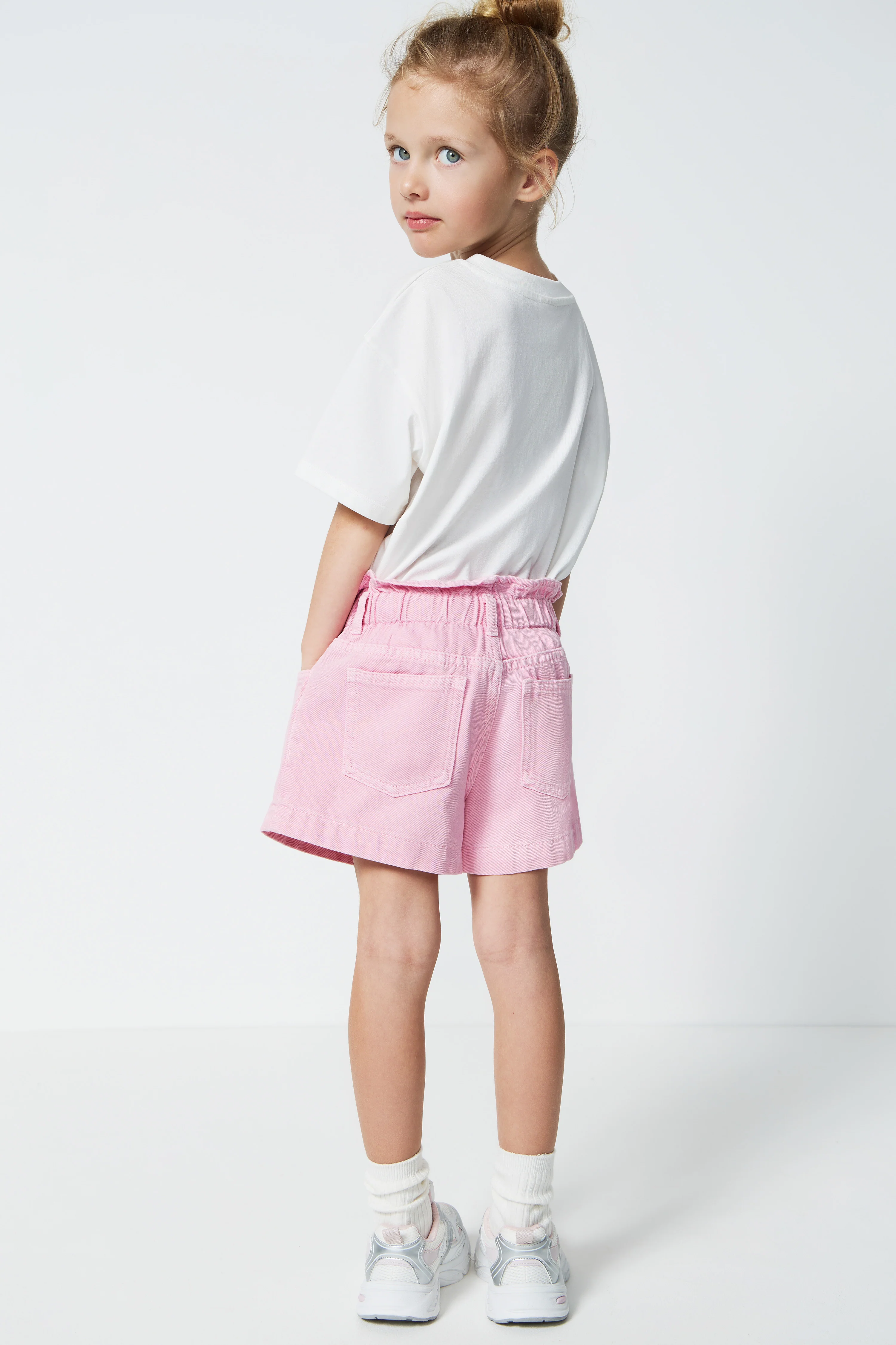 PAPER-BAG DENIM SHORTS - Image 3