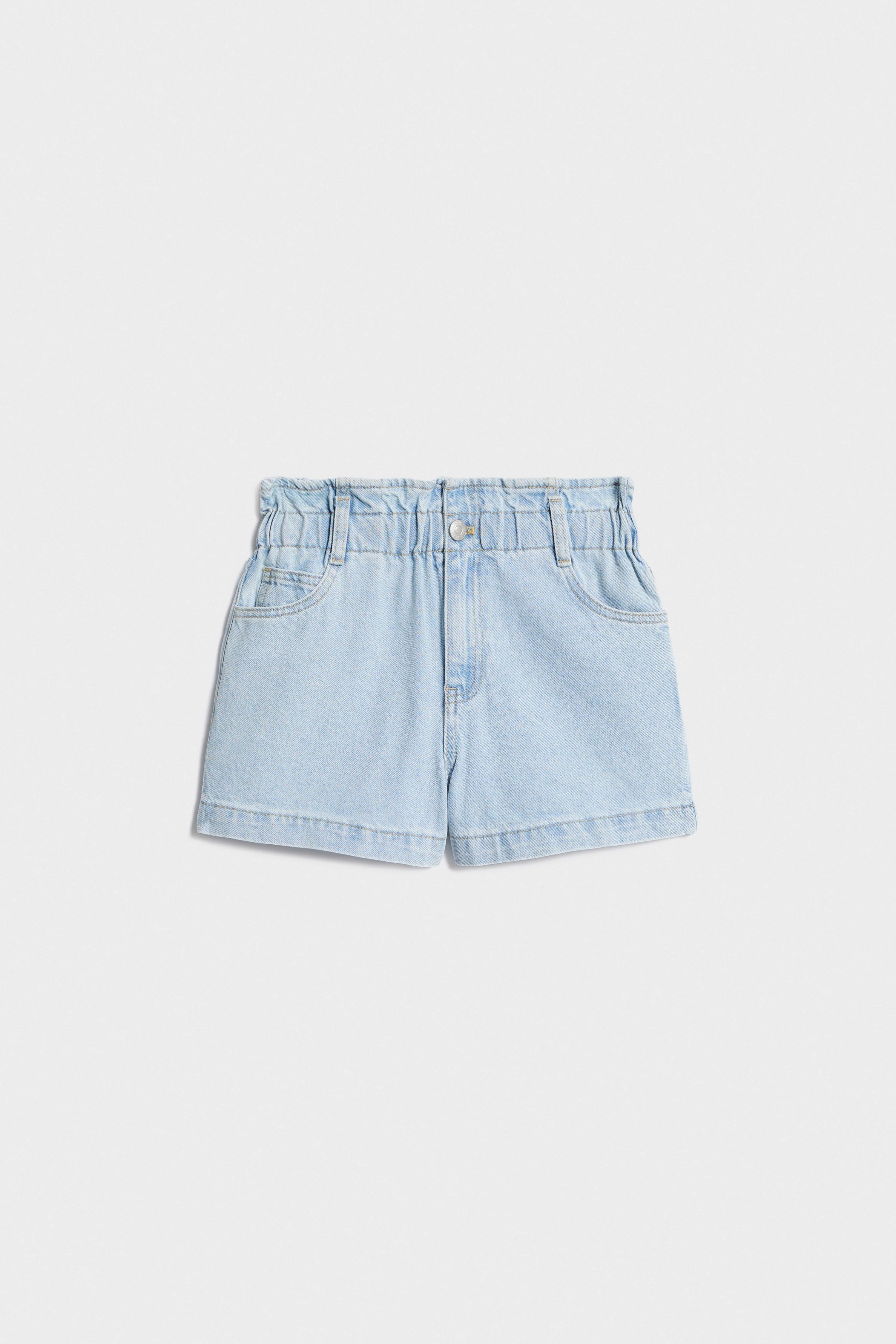 PAPER-BAG DENIM SHORTS - Image 3