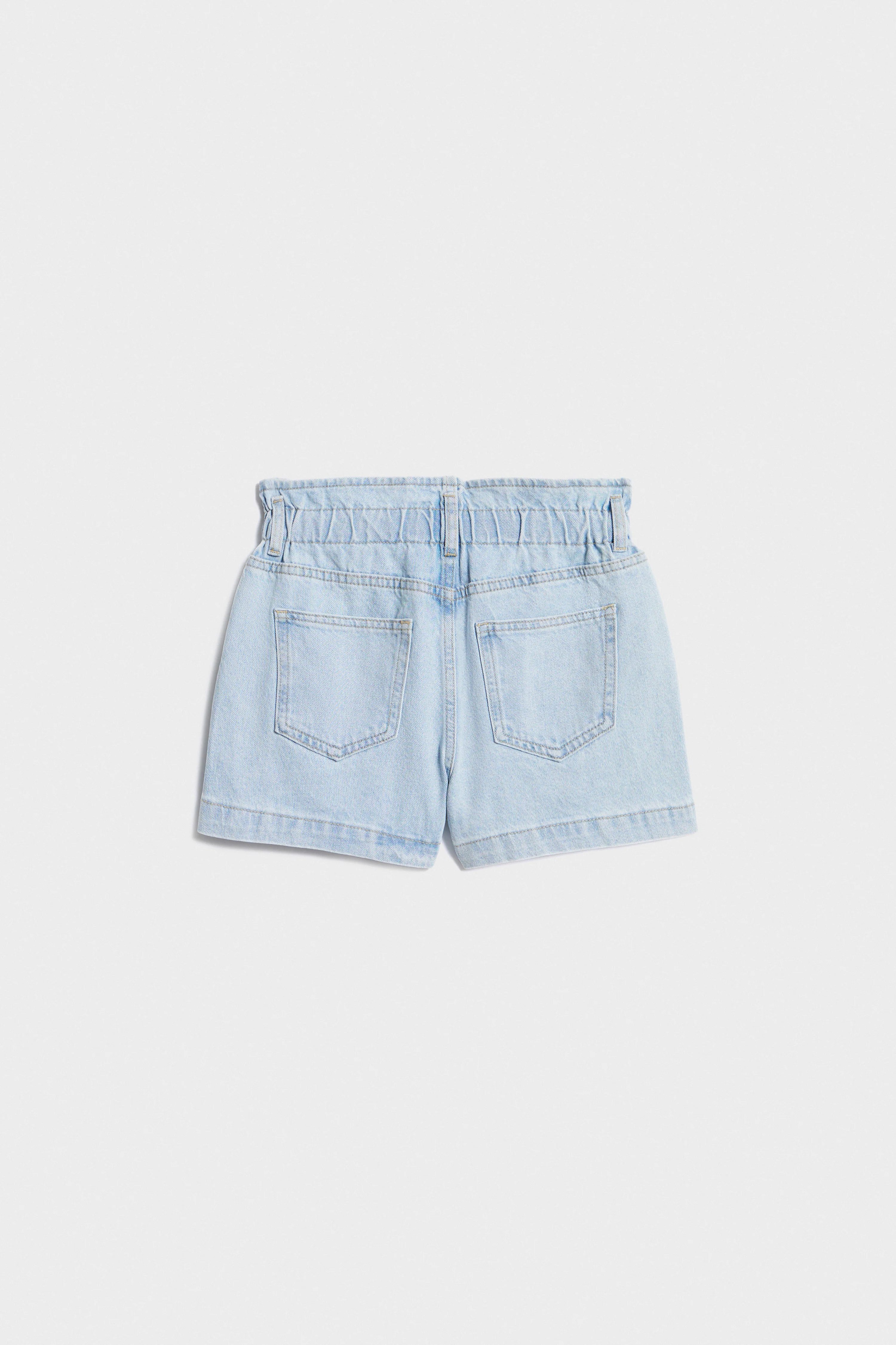 PAPER-BAG DENIM SHORTS - Image 4