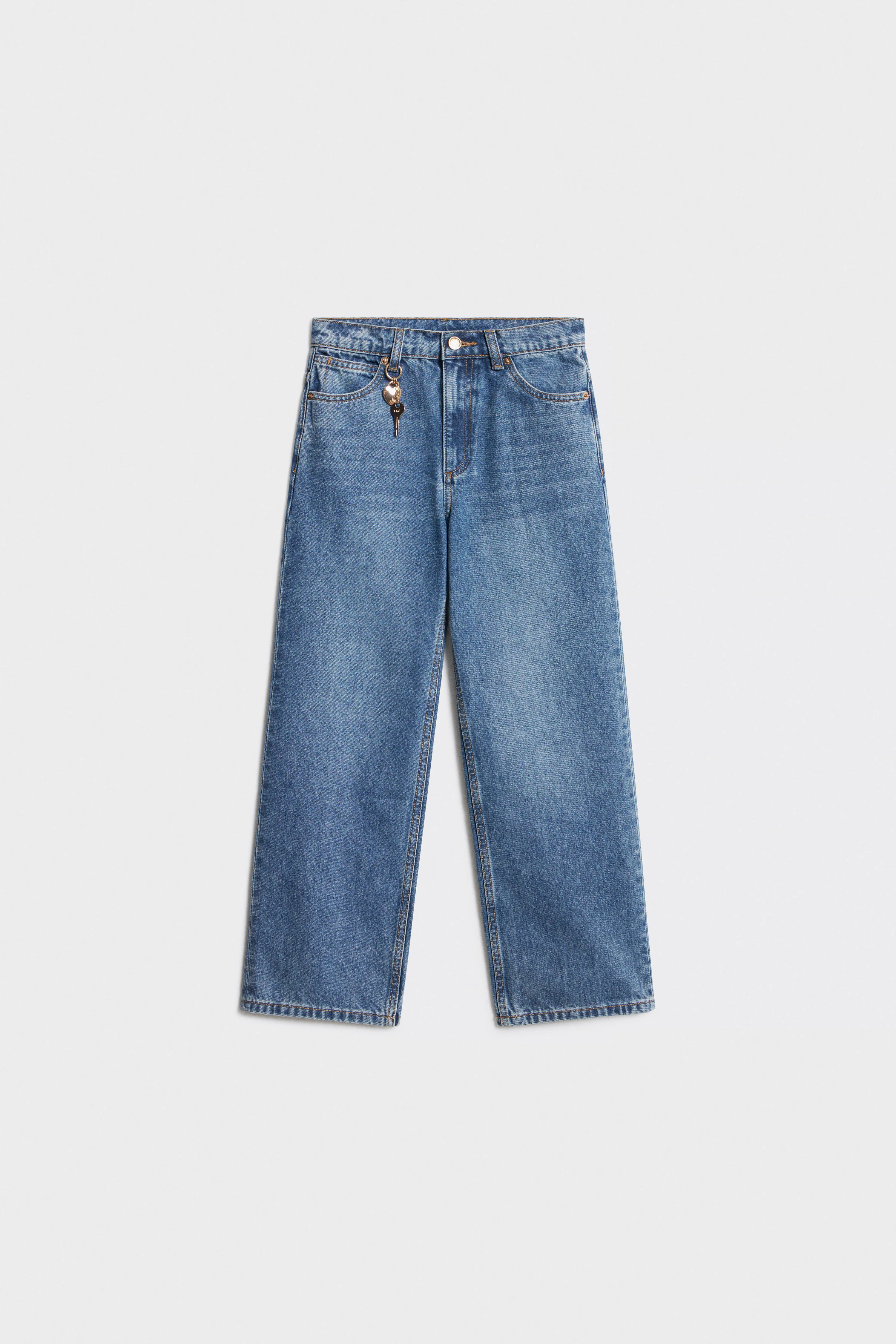 PENDANT-DETAIL STRAIGHT JEANS - Image 5