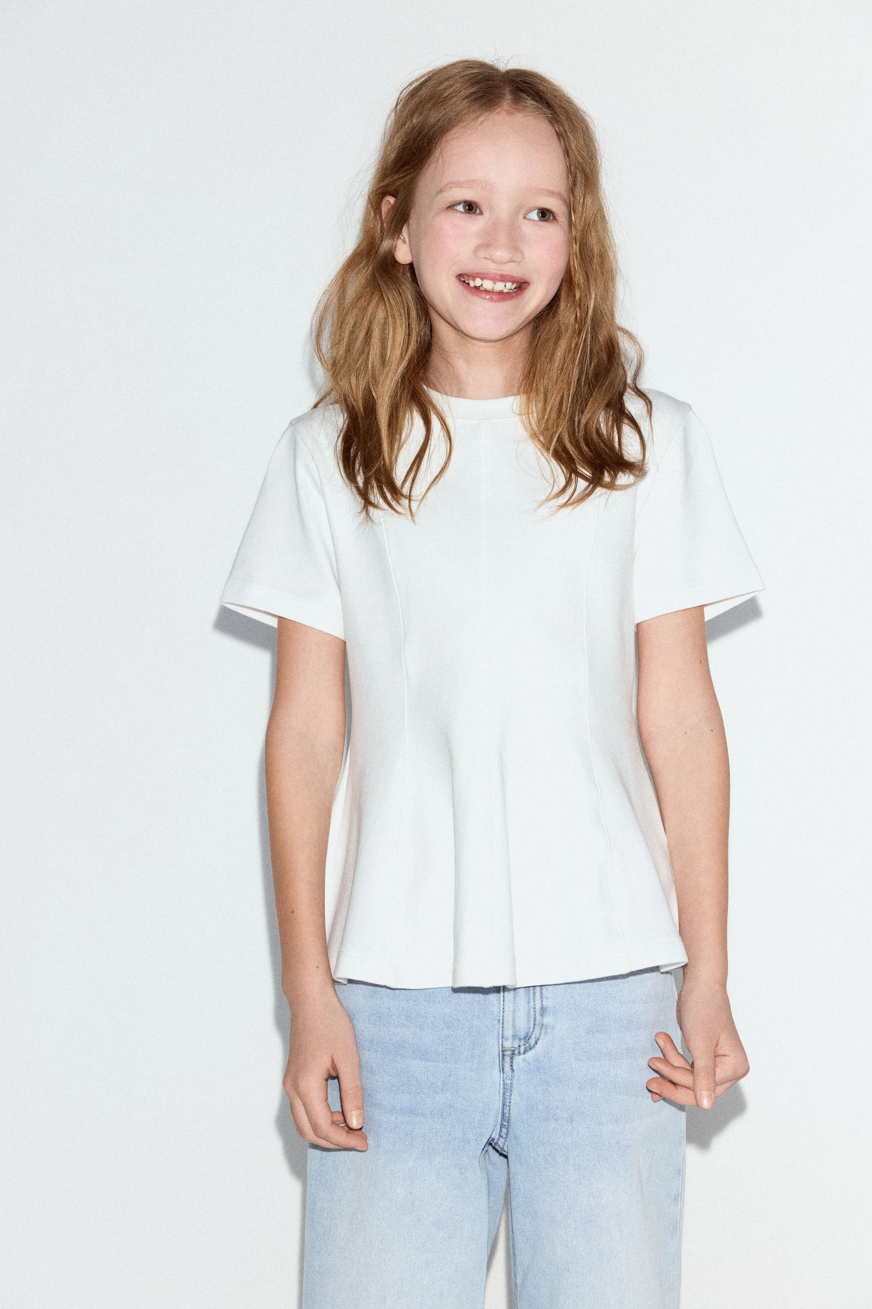 PEPLUM-HEM COTTON T-SHIRT