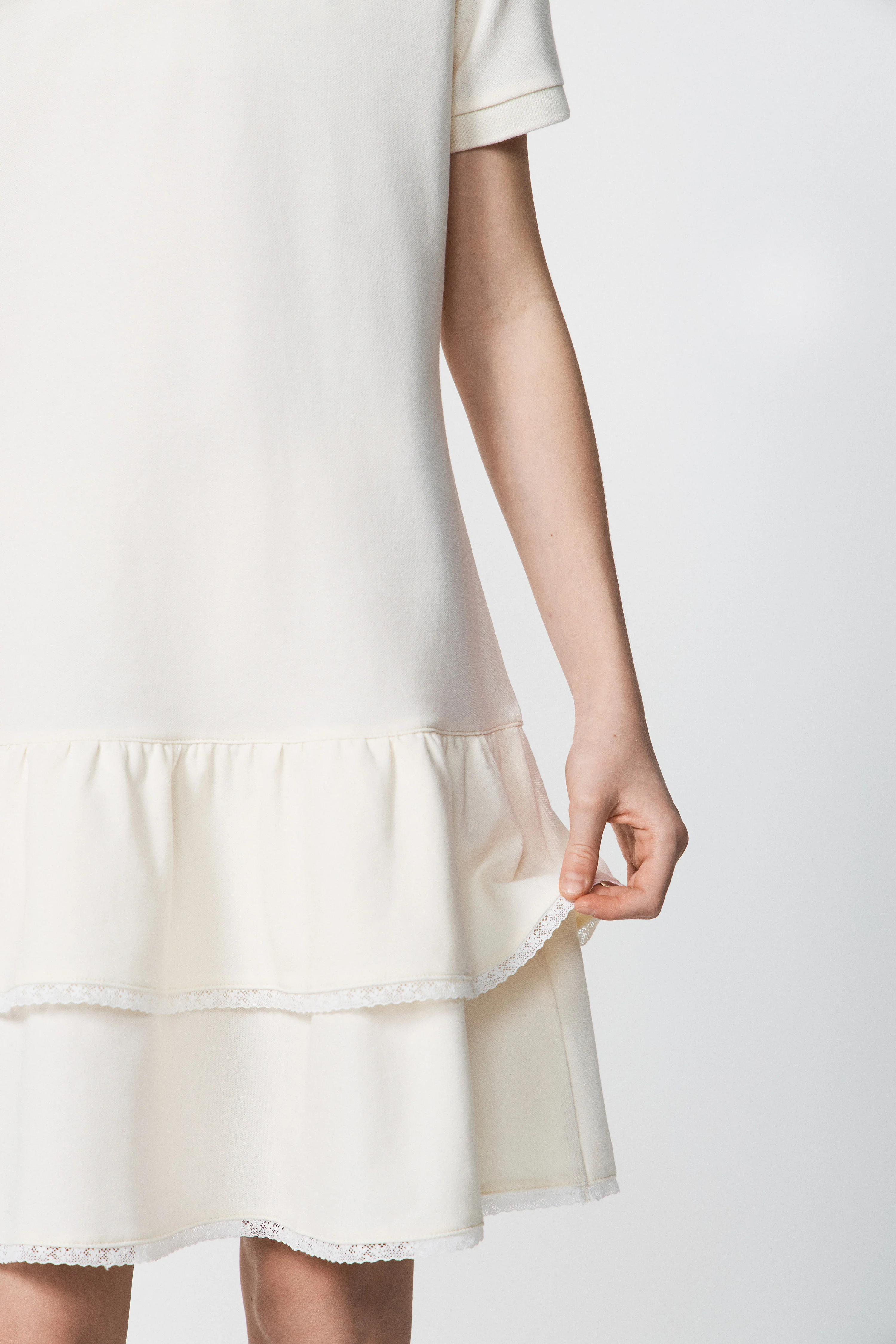 PIQUÉ POLO DRESS WITH LACE TRIM - Image 3