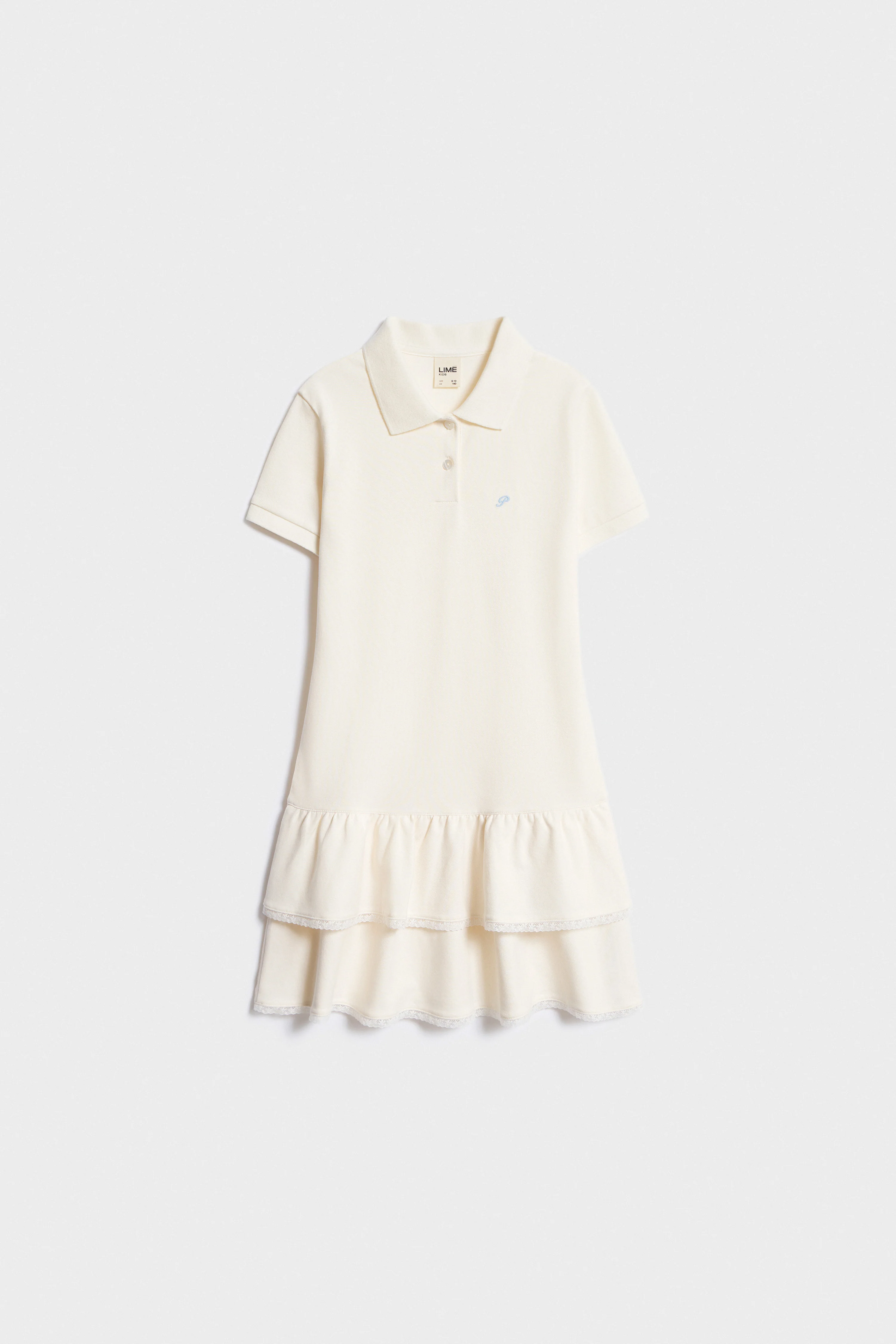 PIQUÉ POLO DRESS WITH LACE TRIM - Image 4