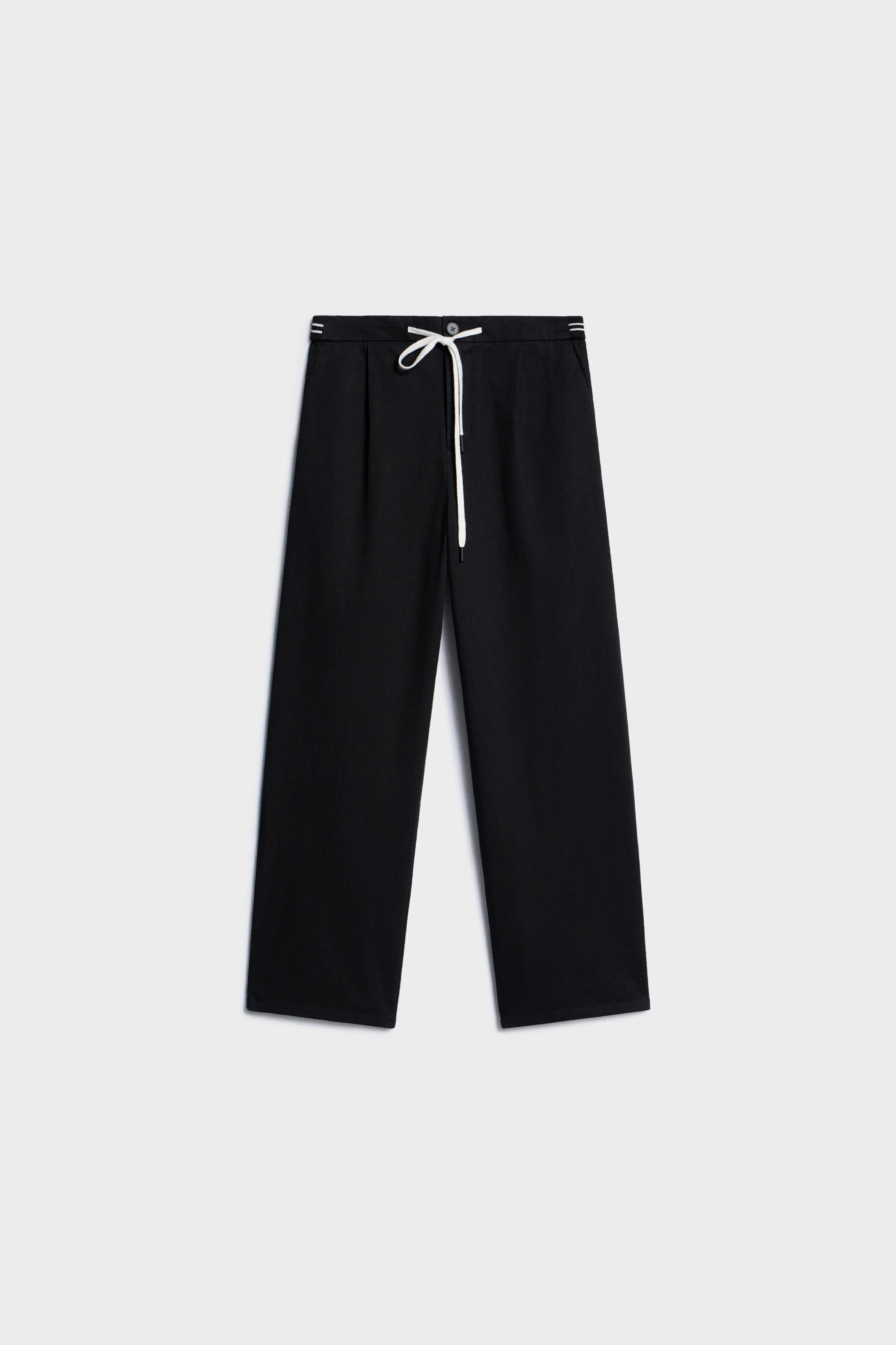 PLEAT-FRONT COTTON TROUSERS - Image 4