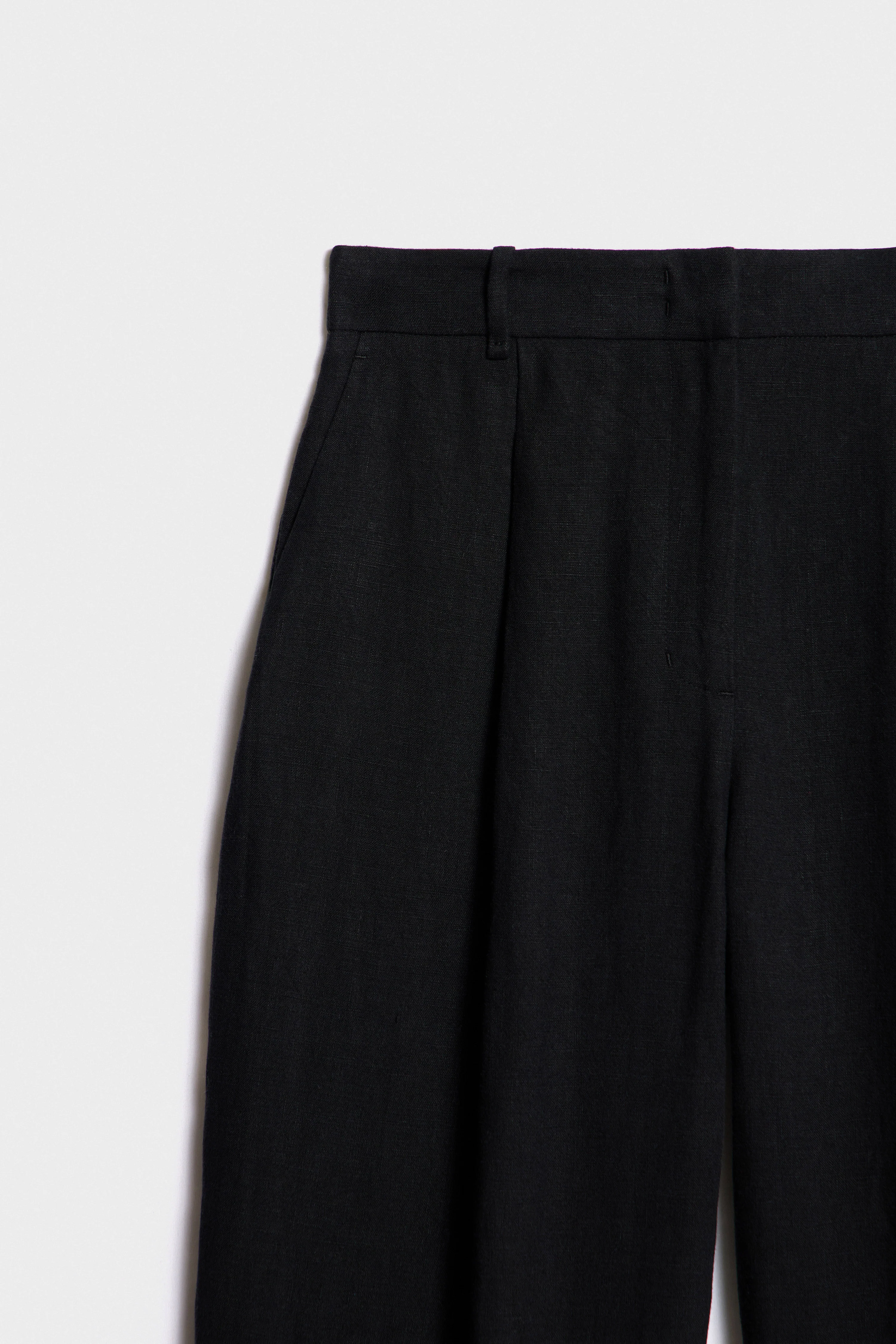 PLEAT-FRONT LINEN TROUSERS - Image 7