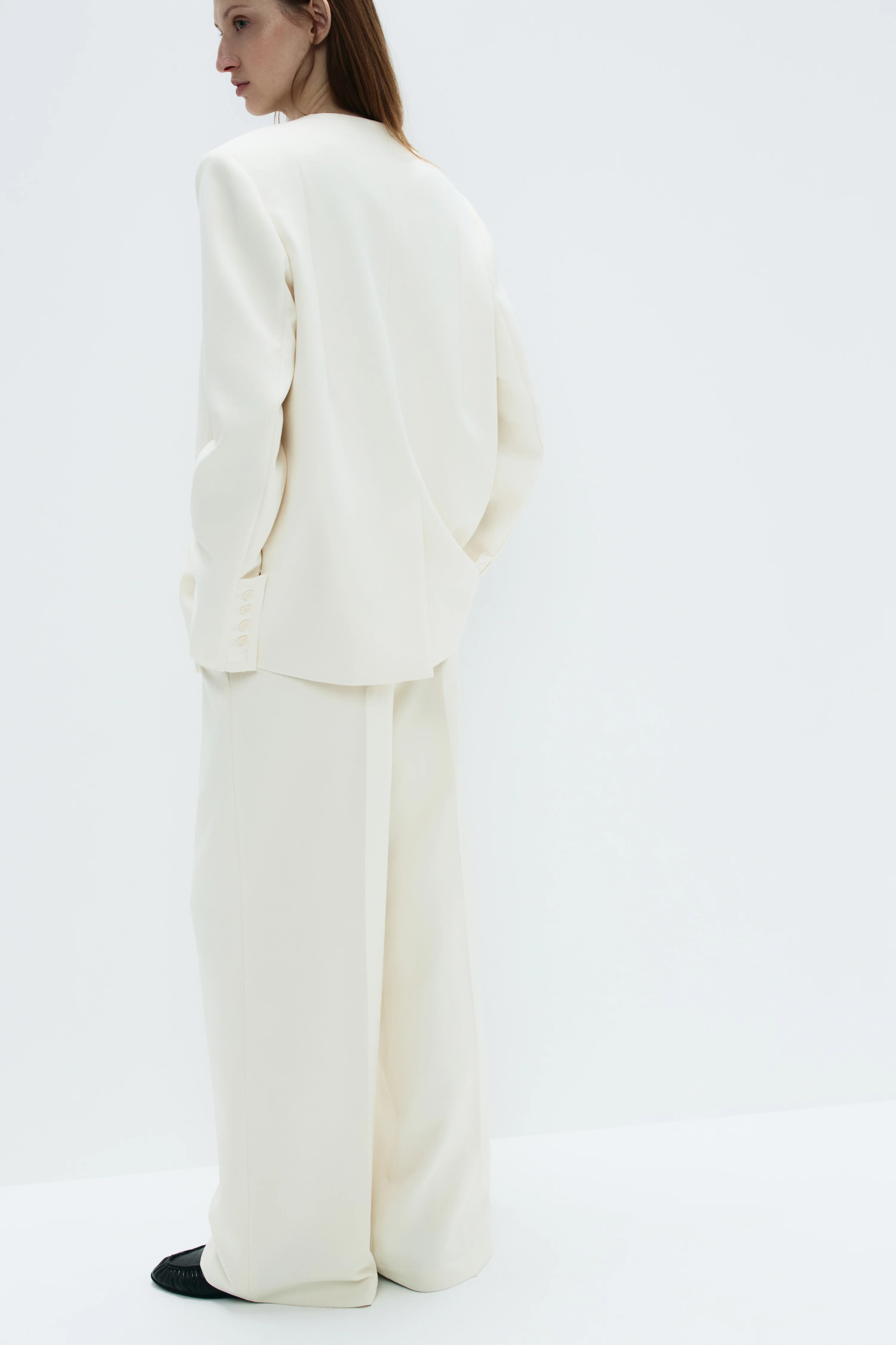 PLEAT-FRONT WIDE-LEG TROUSERS - Image 5