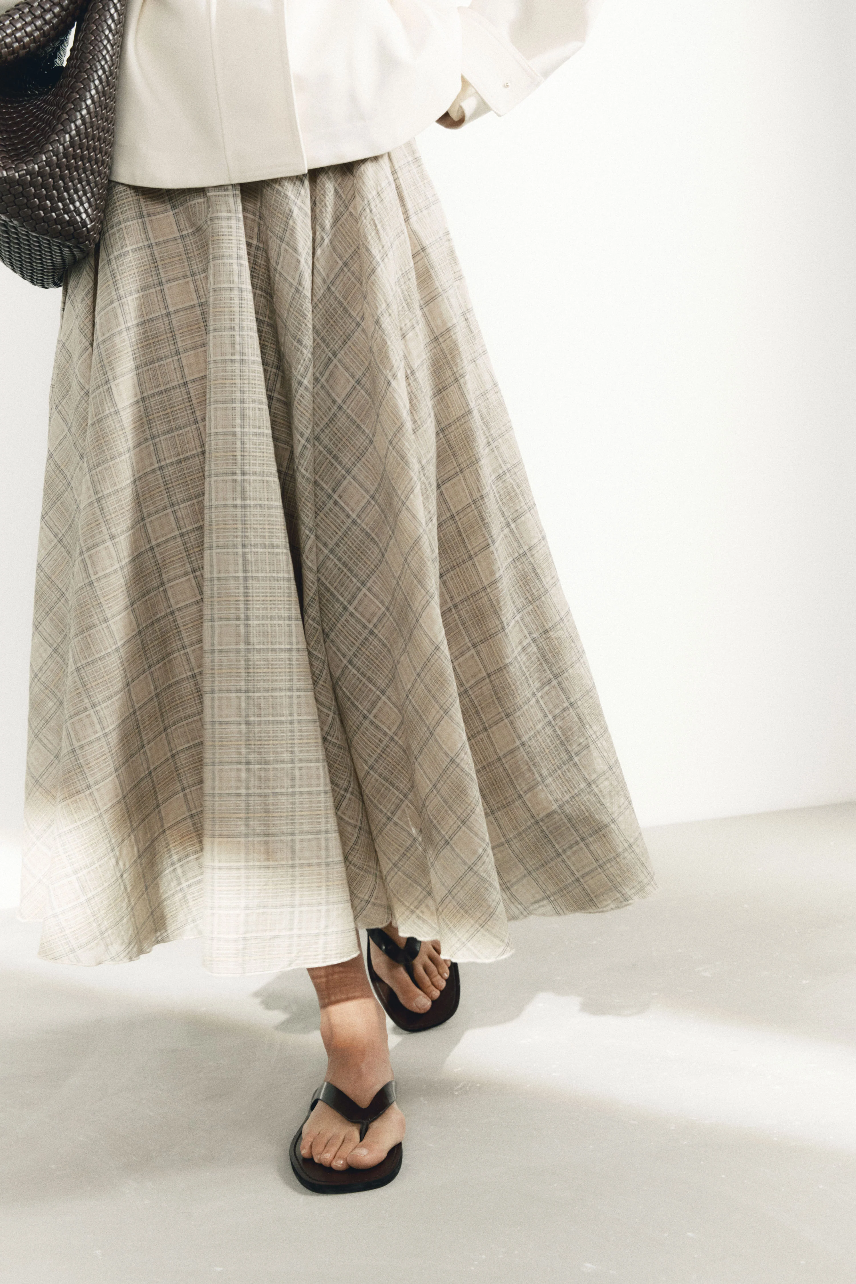 FLARED COTTON-BLEND SKIRT - Image 2