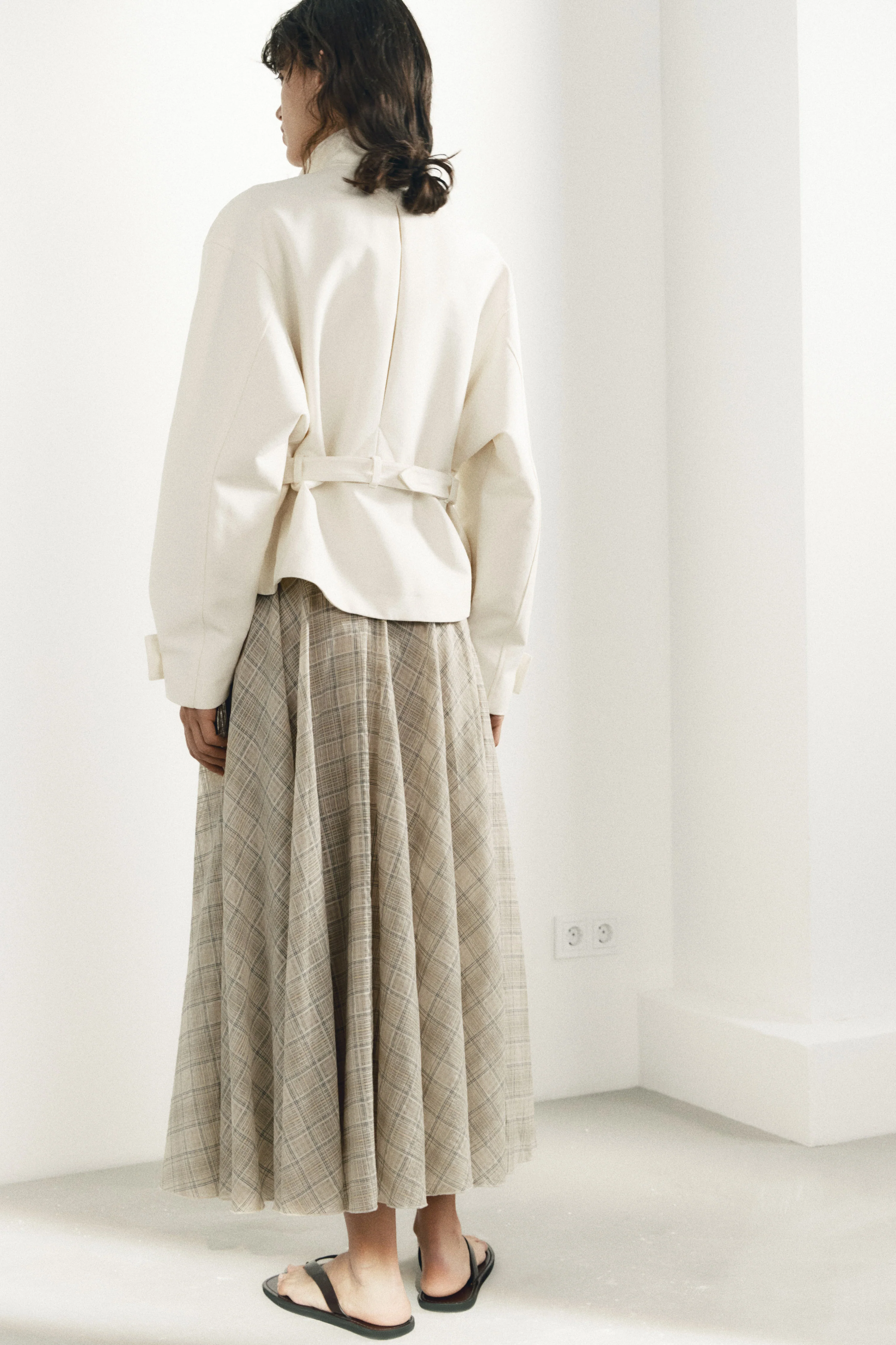 FLARED COTTON-BLEND SKIRT - Image 3