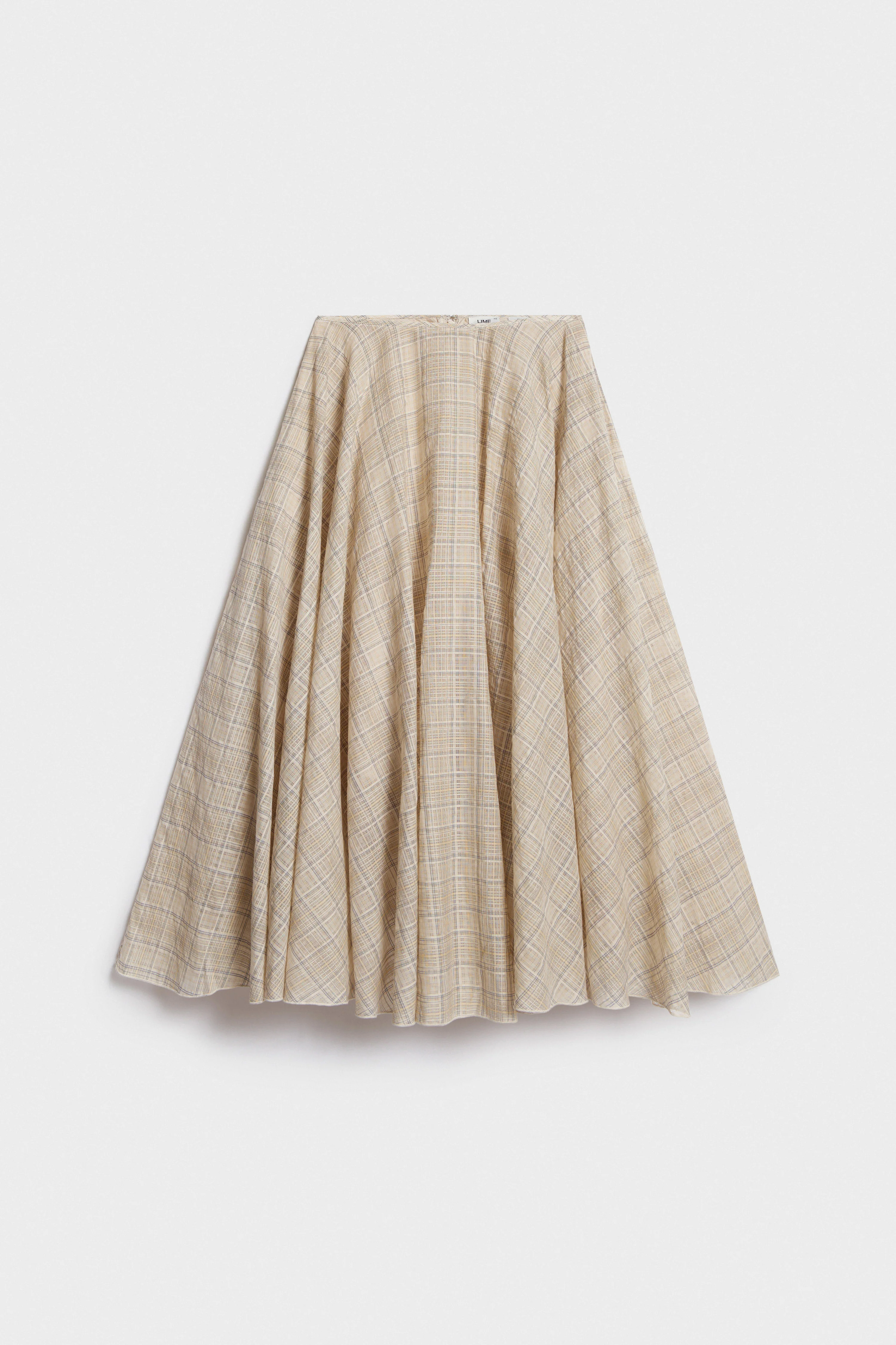 FLARED COTTON-BLEND SKIRT - Image 4