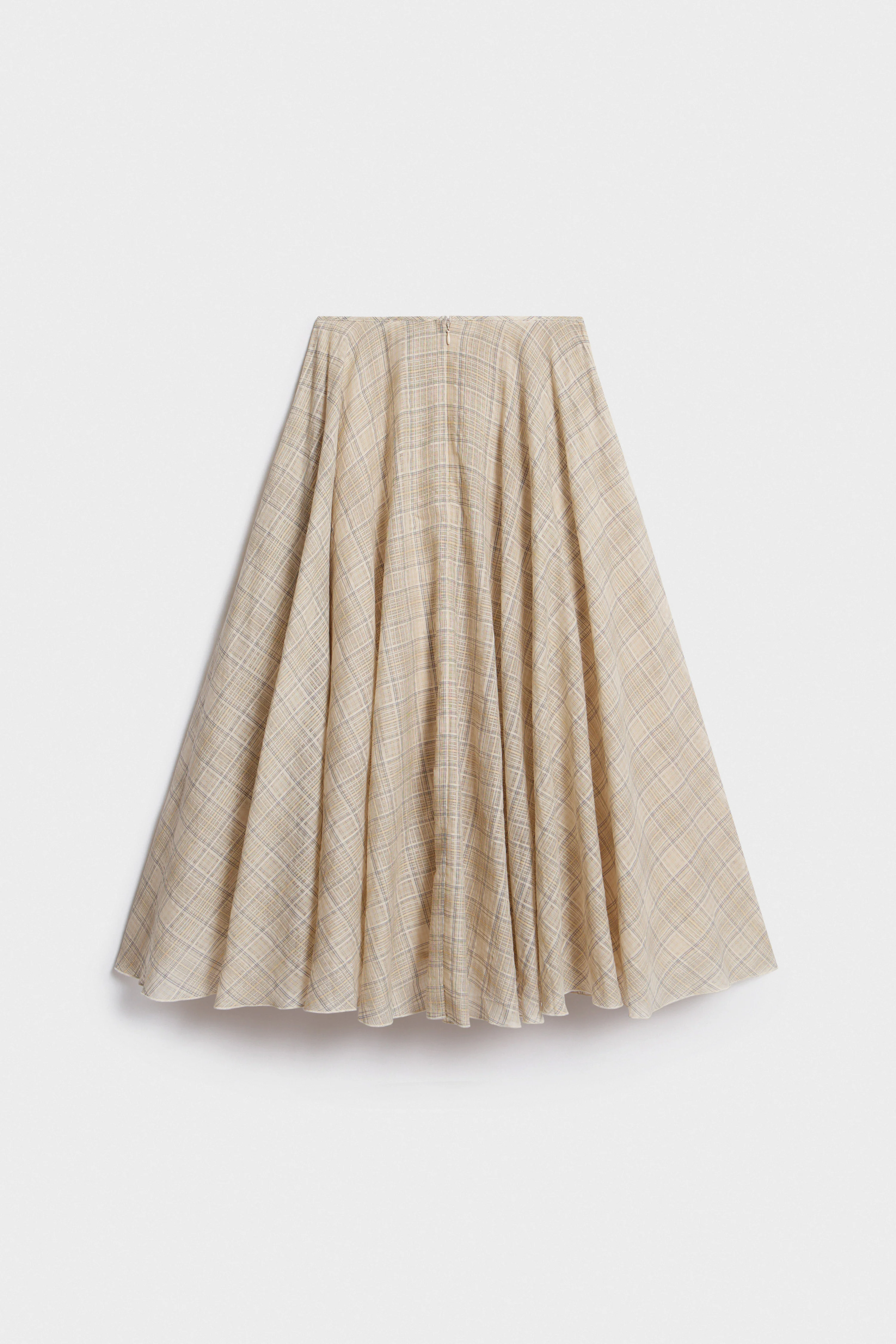 FLARED COTTON-BLEND SKIRT - Image 5