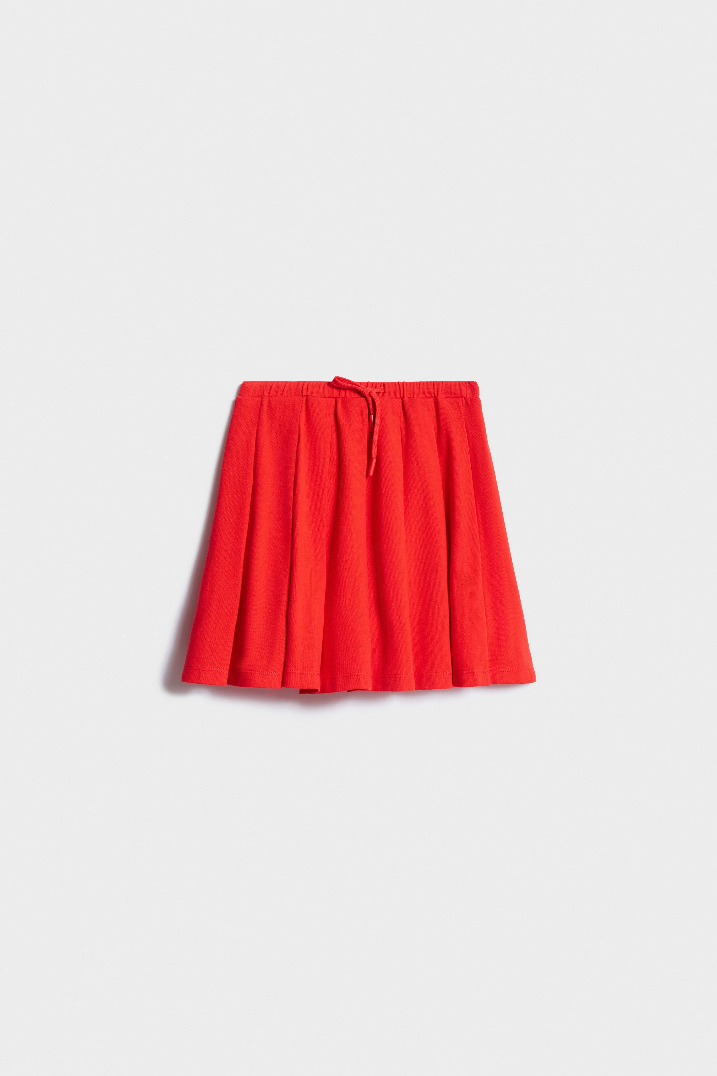 PLEATED COTTON PIQUÉ SKIRT - Image 3