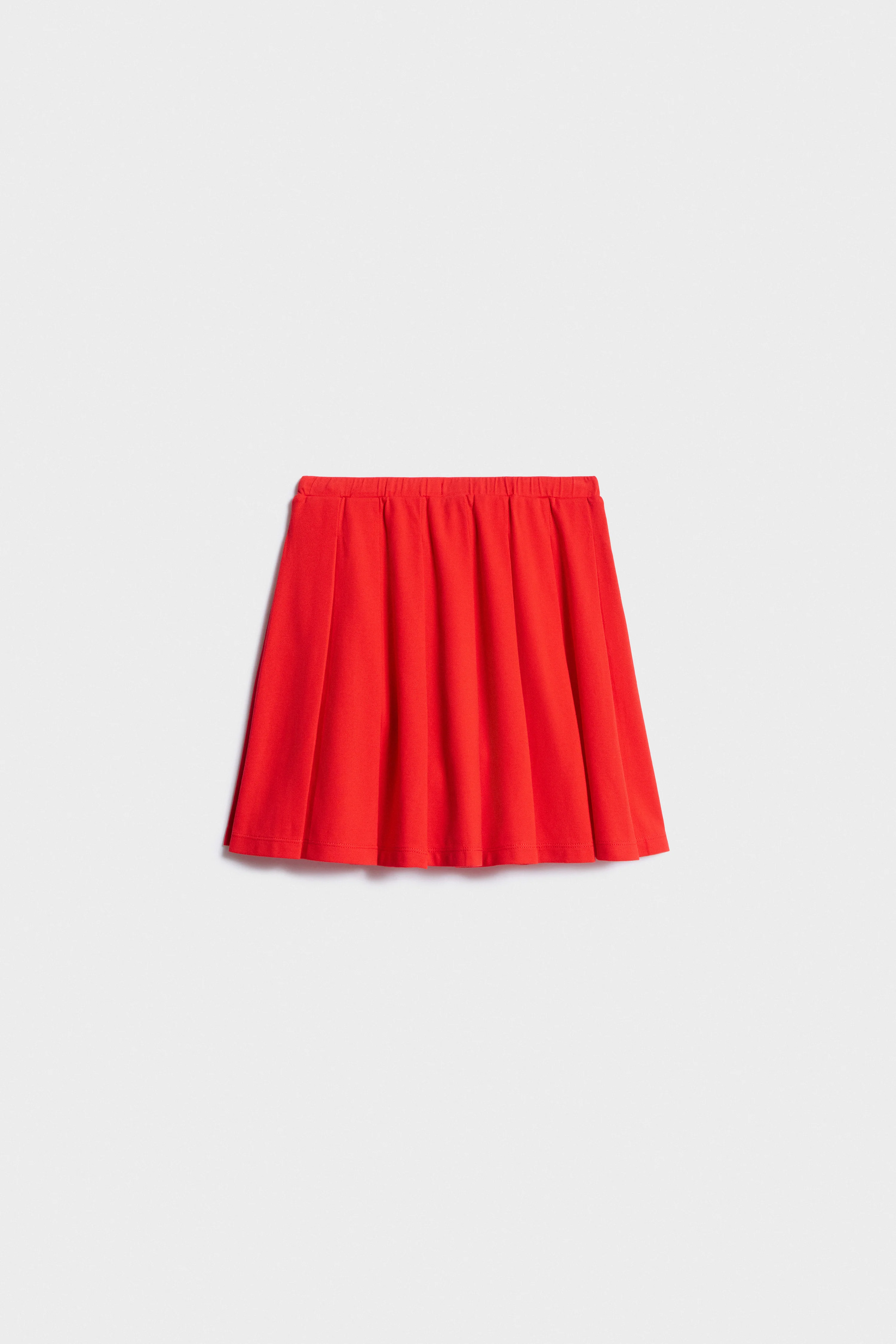 PLEATED COTTON PIQUÉ SKIRT - Image 4