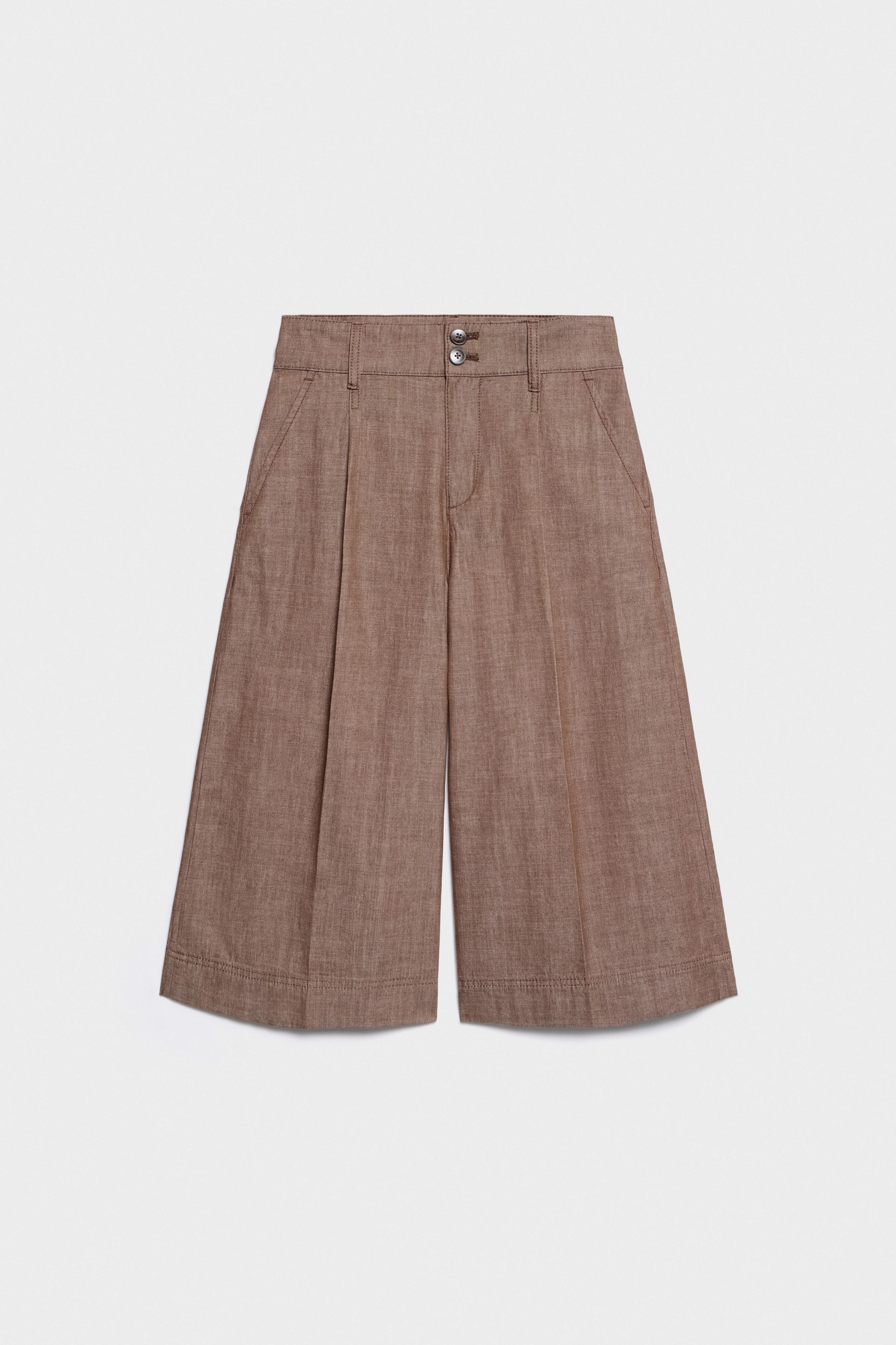 PLEATED DENIM BERMUDA SHORTS - Image 6