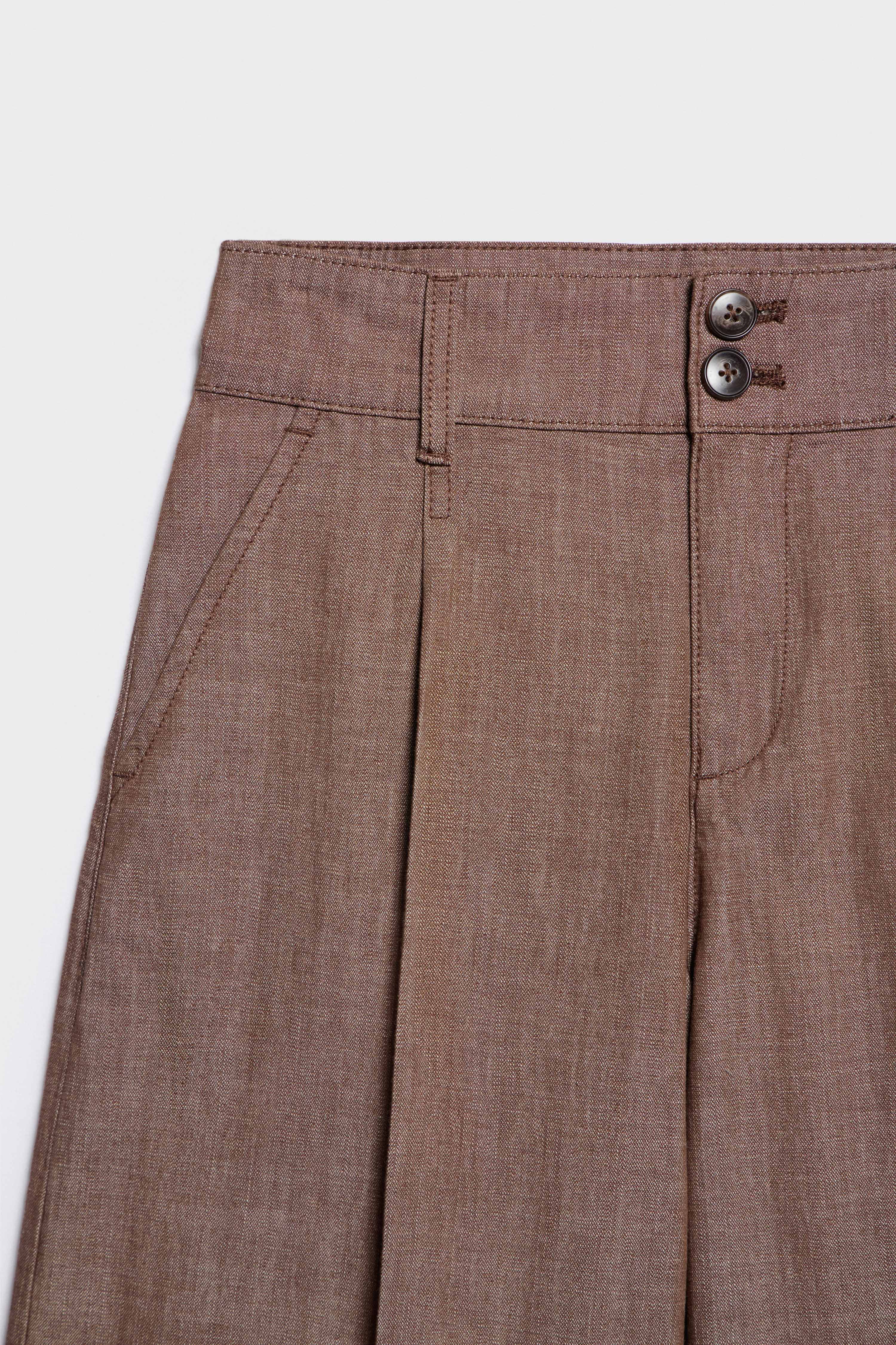 PLEATED DENIM BERMUDA SHORTS - Image 8