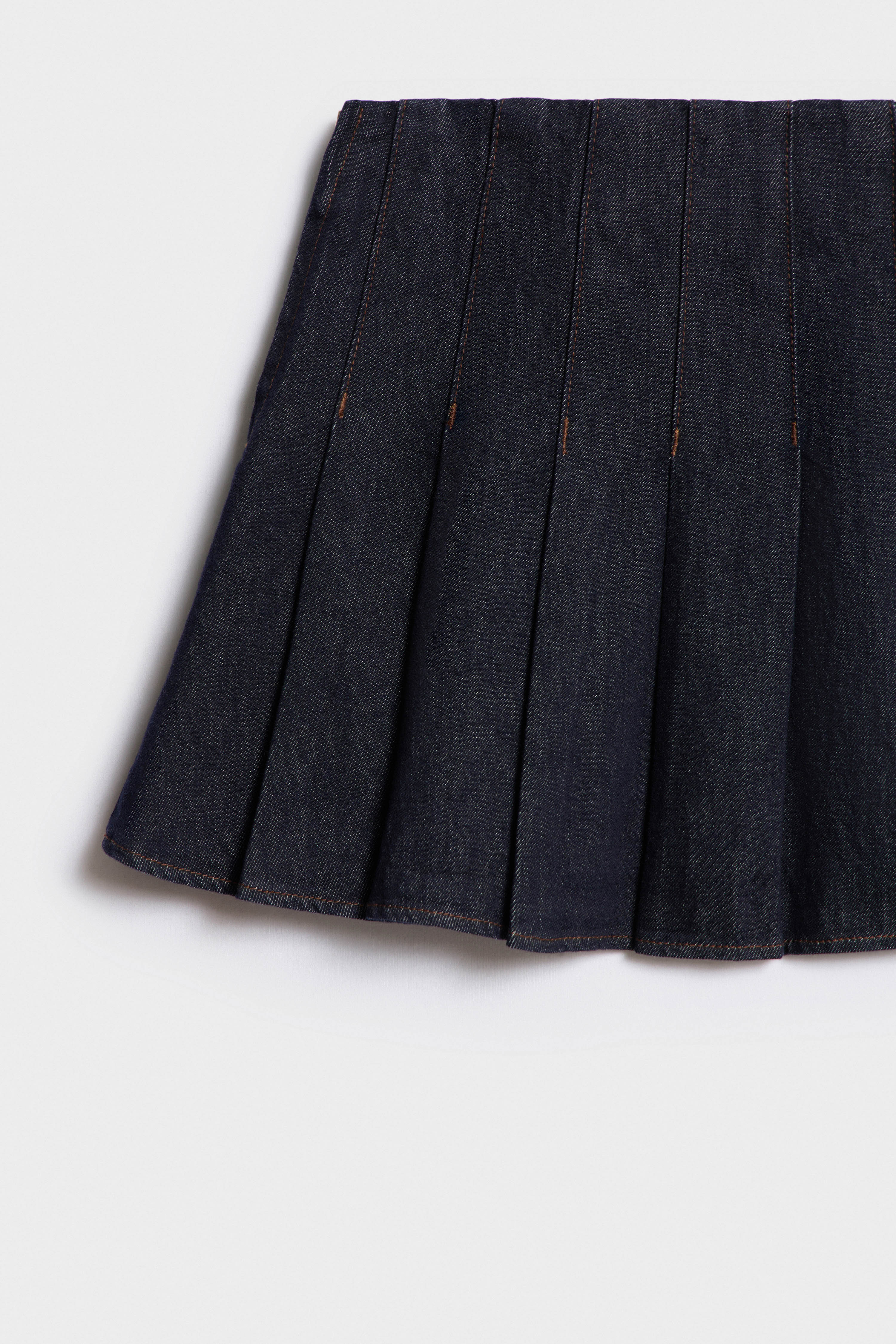 FAUX SUEDE DETAIL DENIM MINI SKIRT - Image 6