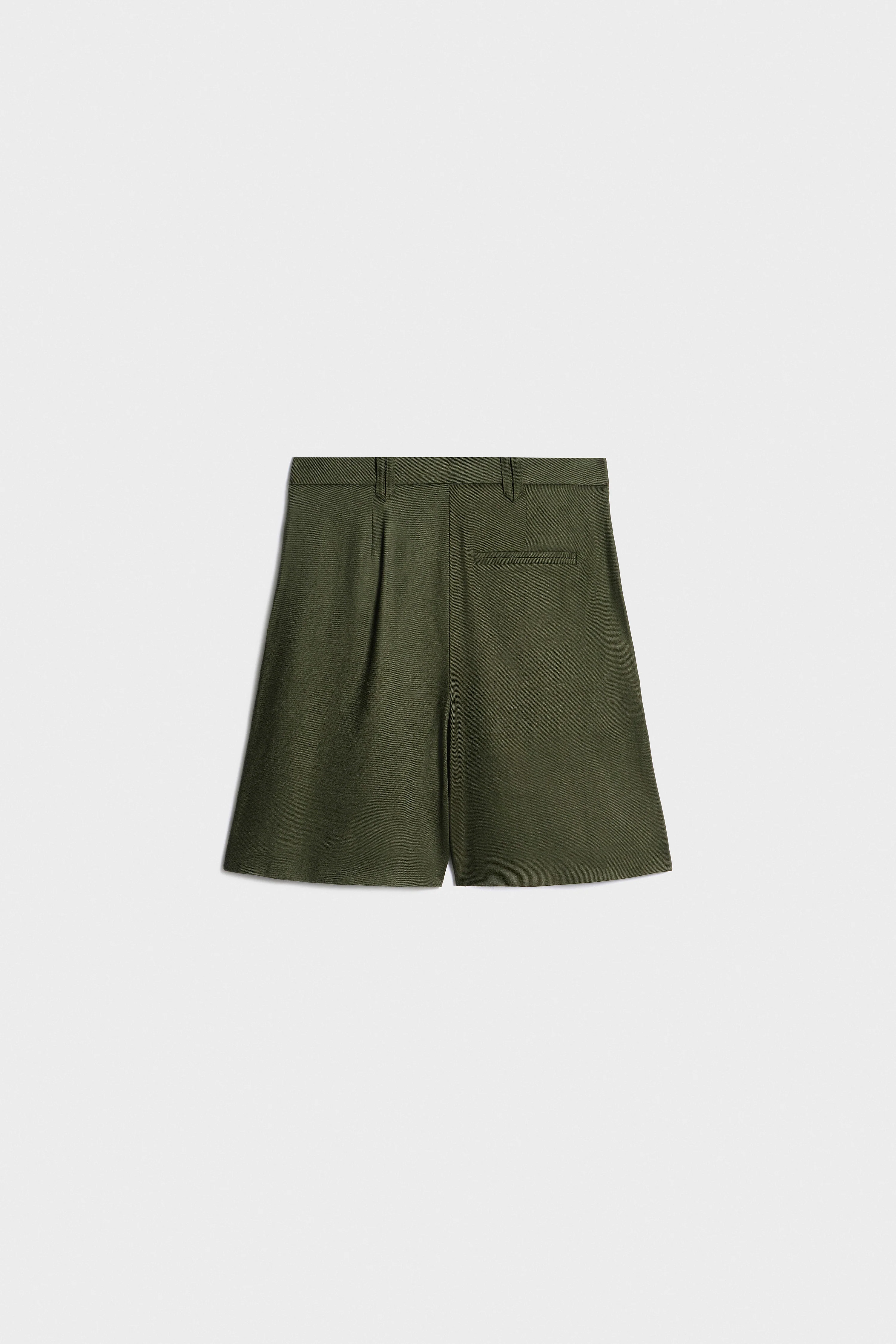 LINEN-VISCOSE BERMUDA SHORTS - Image 7