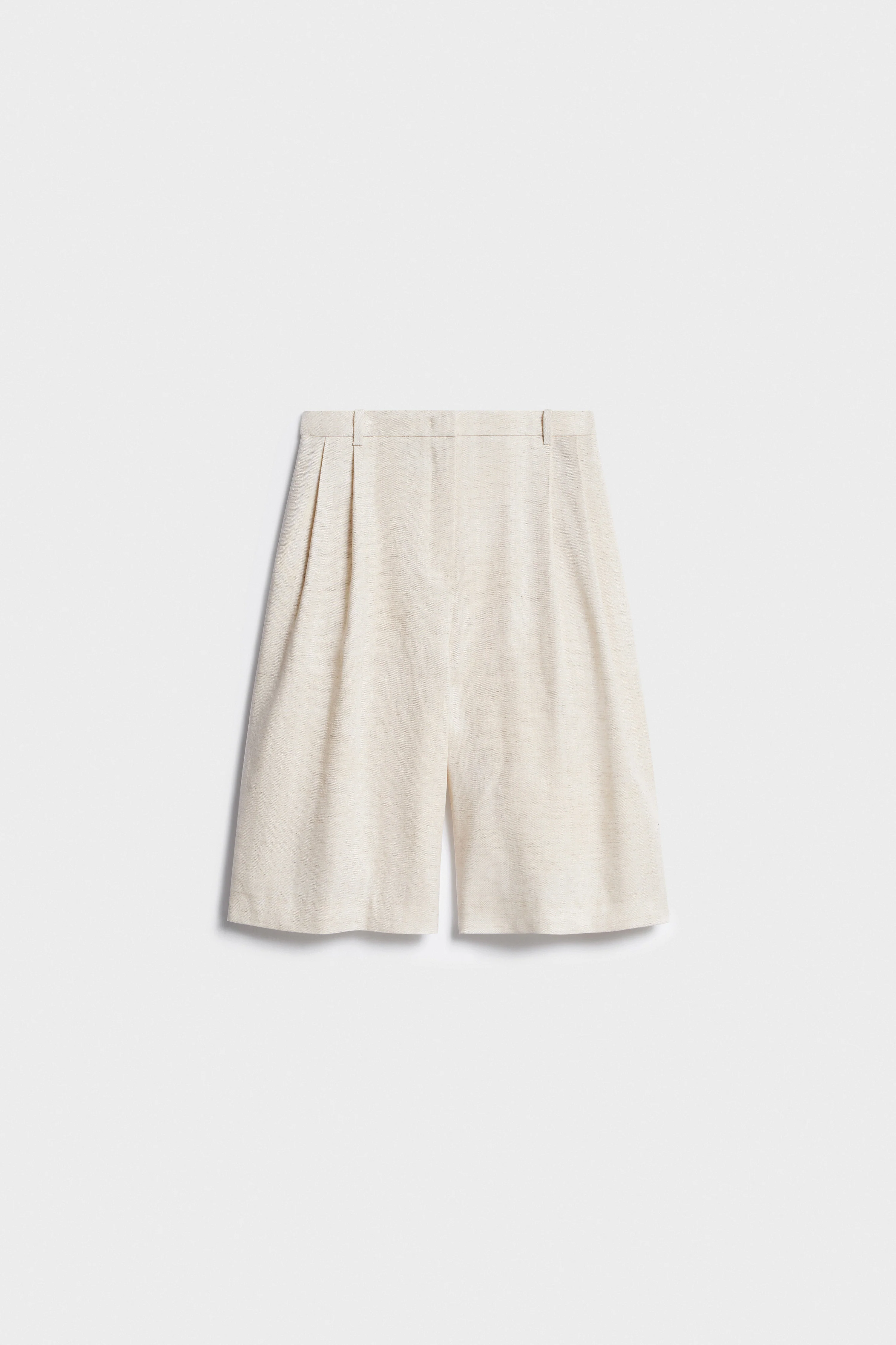PLEATED LYOCELL-LINEN BERMUDA SHORTS - Image 5