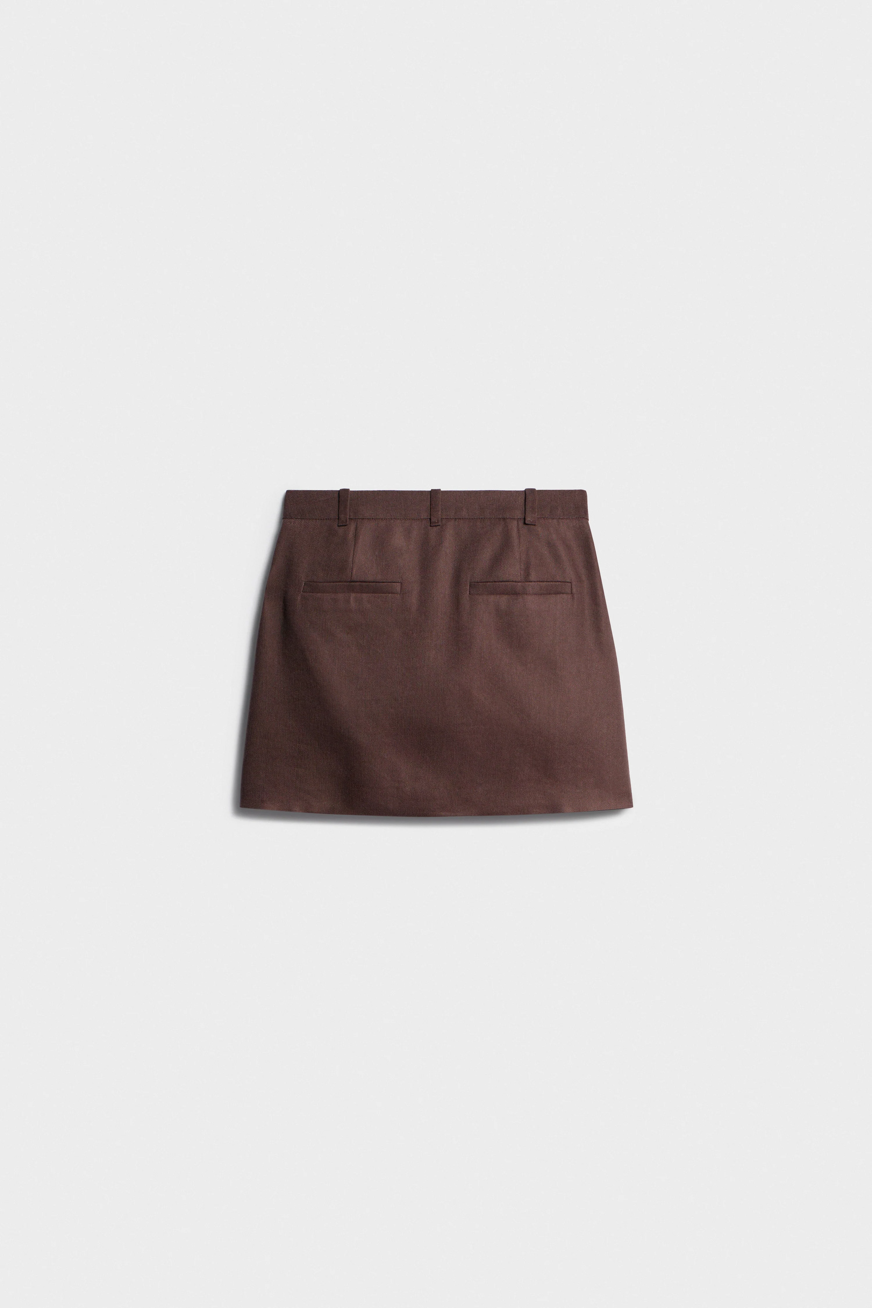 PLEATED VISCOSE-LINEN MINI SKIRT - Image 6