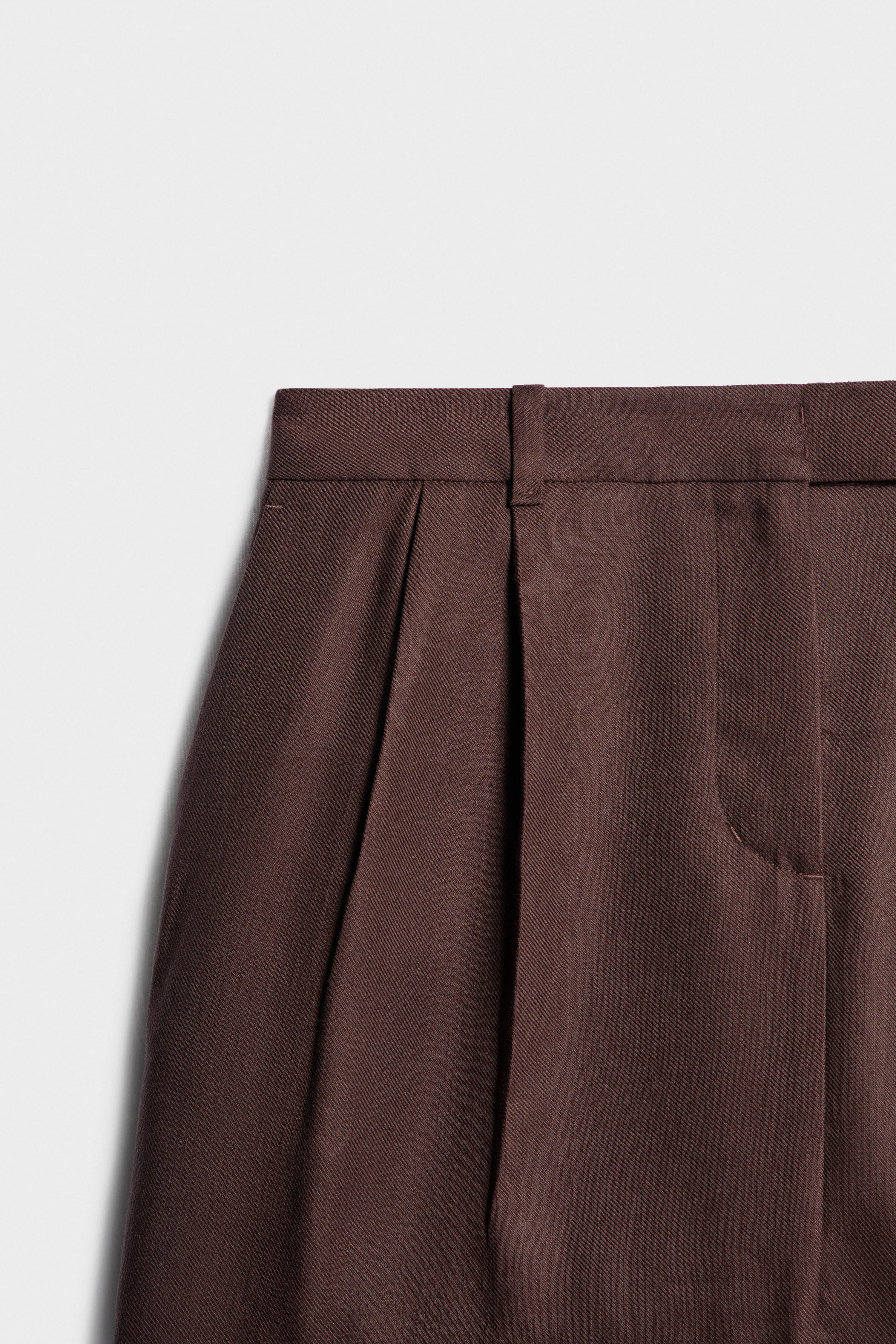 PLEATED VISCOSE-LINEN MINI SKIRT - Image 7