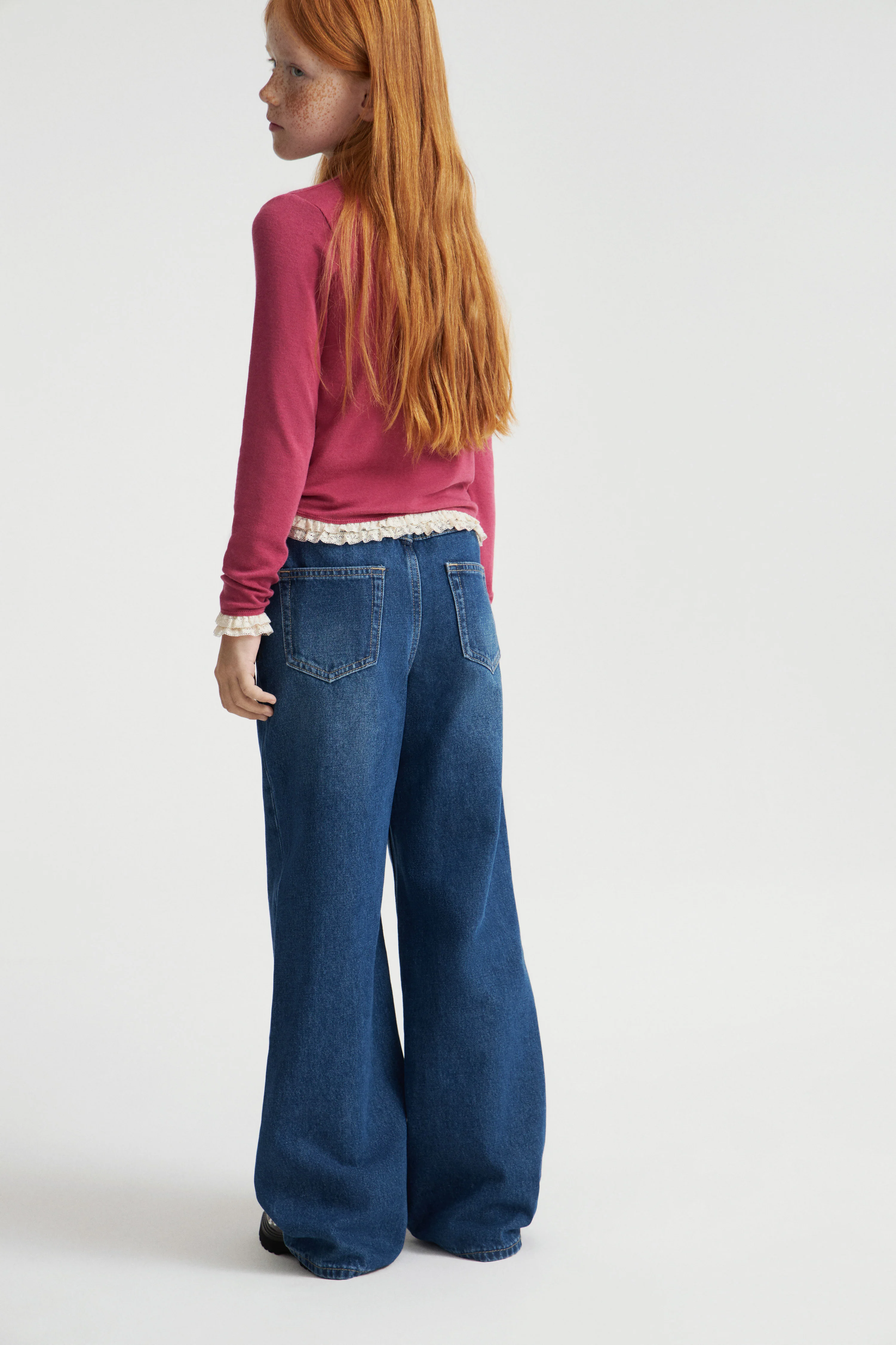 PLEATED WIDE-LEG JEANS - Image 3