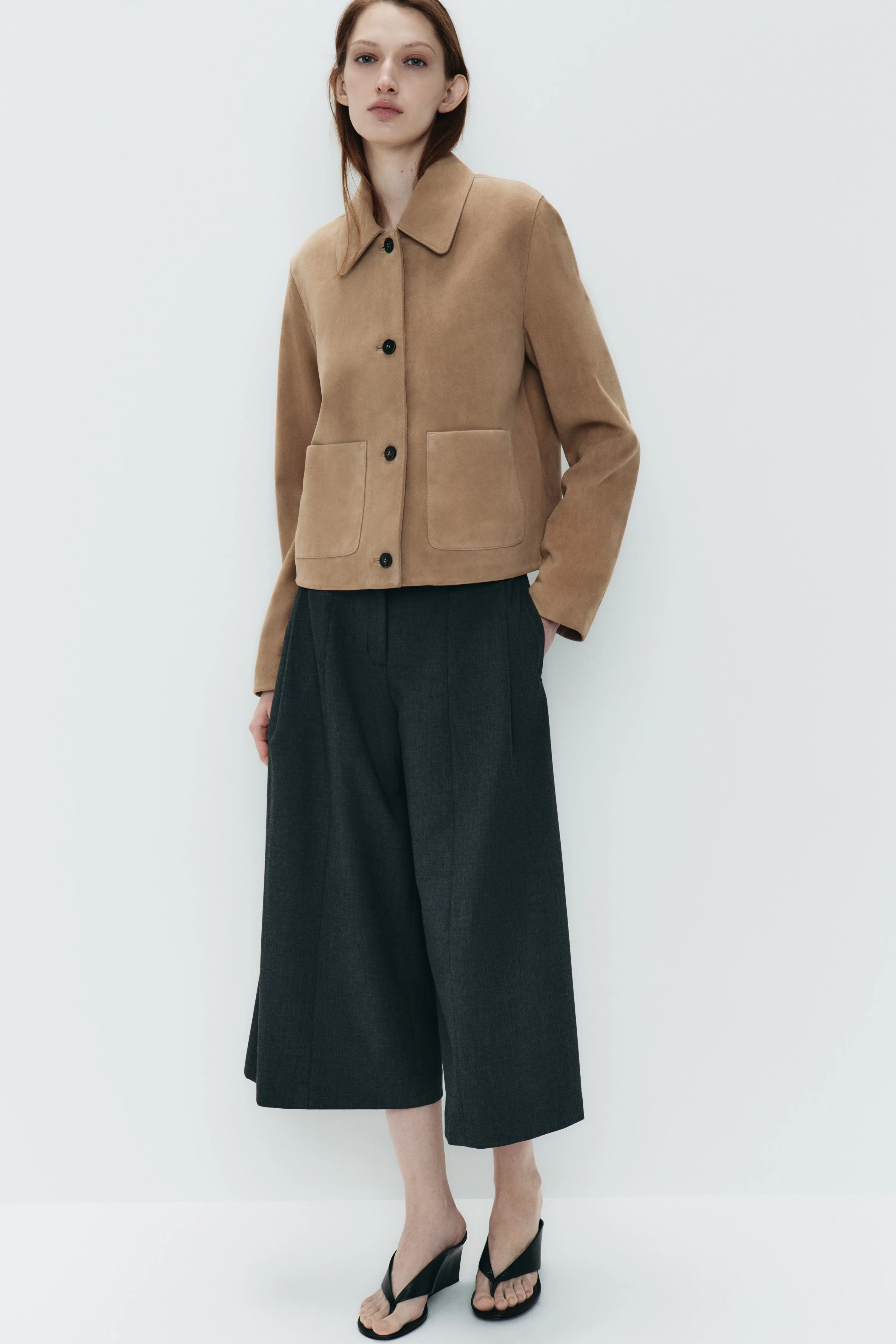PLEATED WIDE TROUSERS