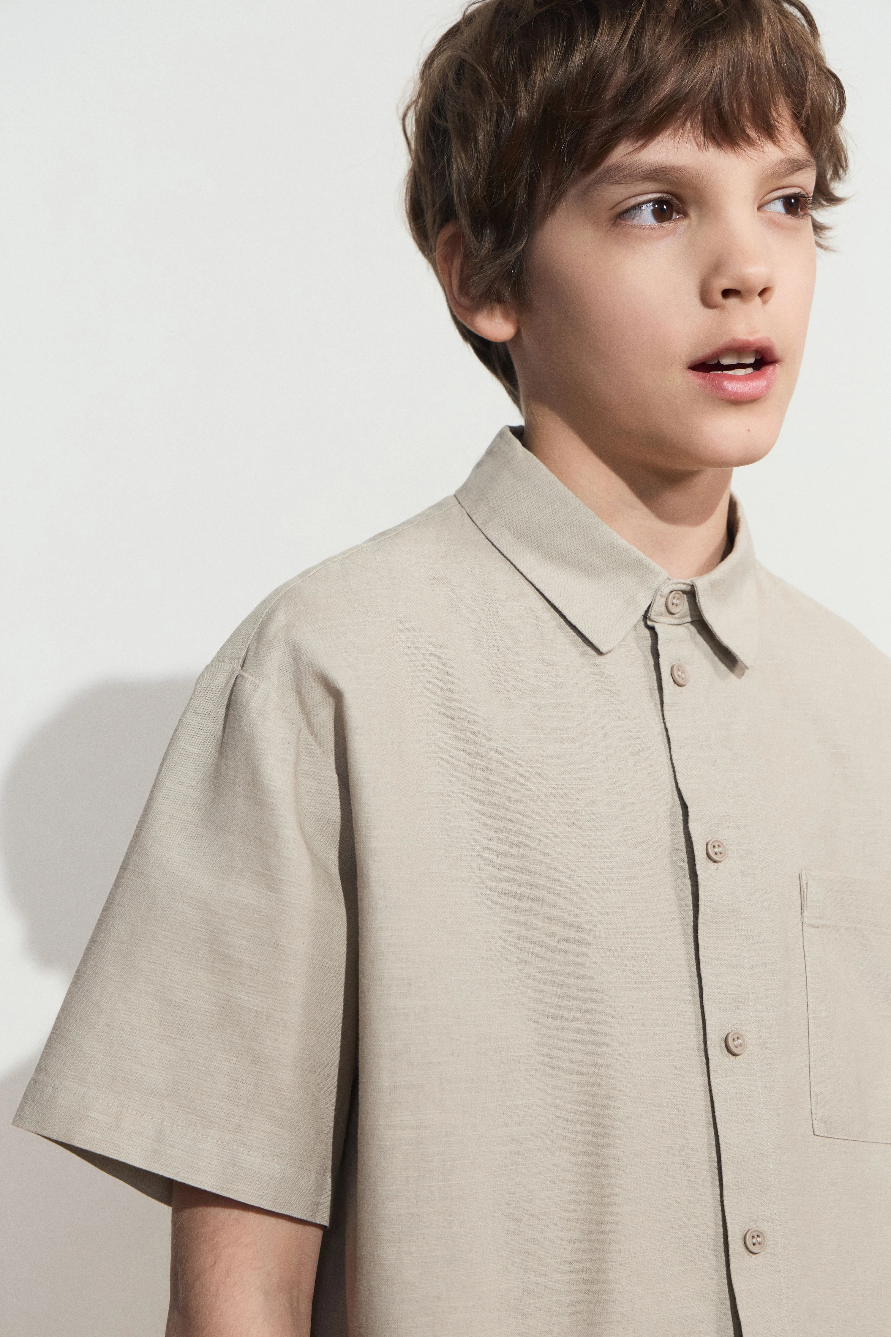 POCKET-DETAIL COTTON-LINEN SHIRT - Image 3