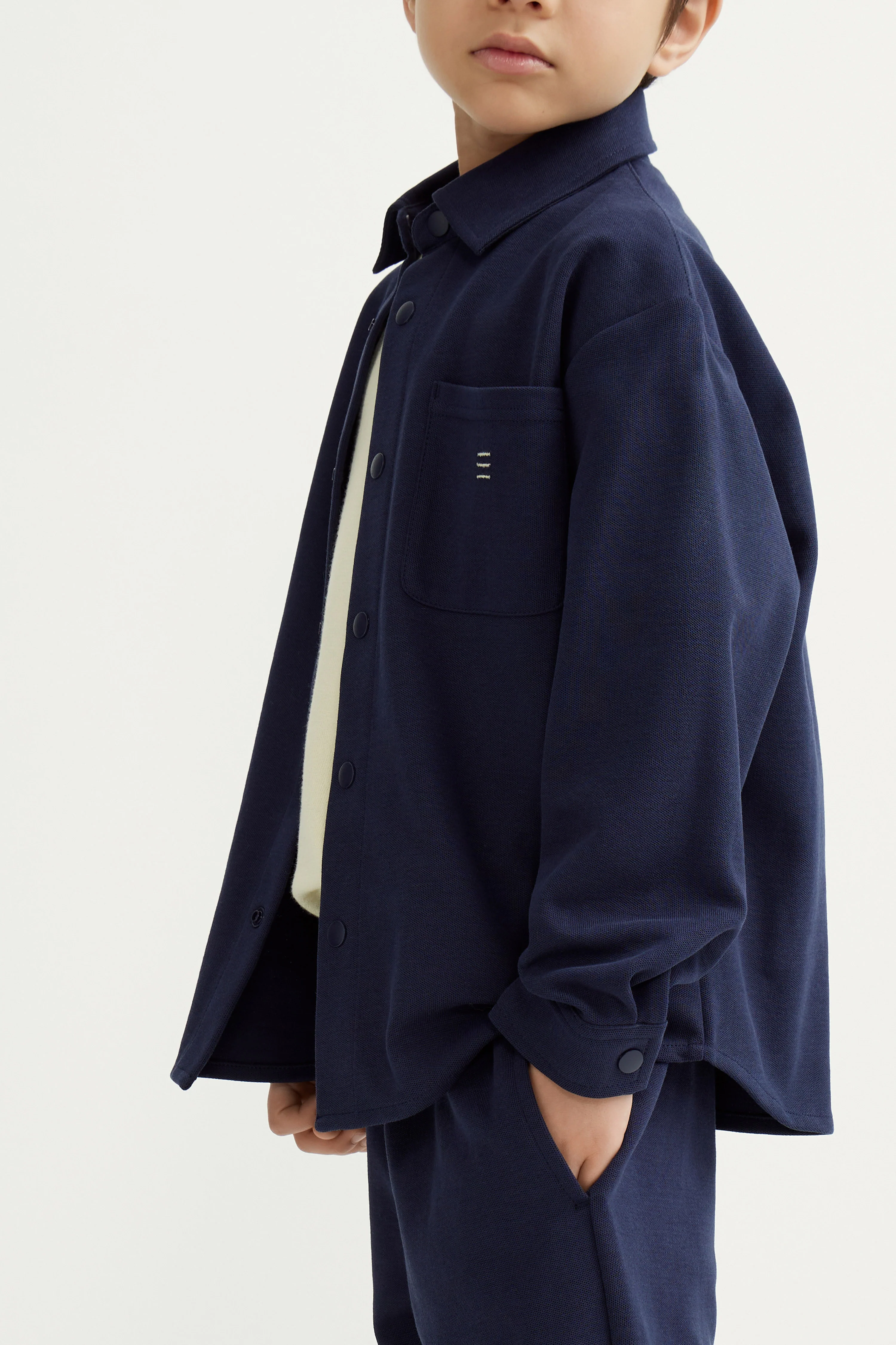 POCKET-DETAIL PIQUÉ SHIRT - Image 5