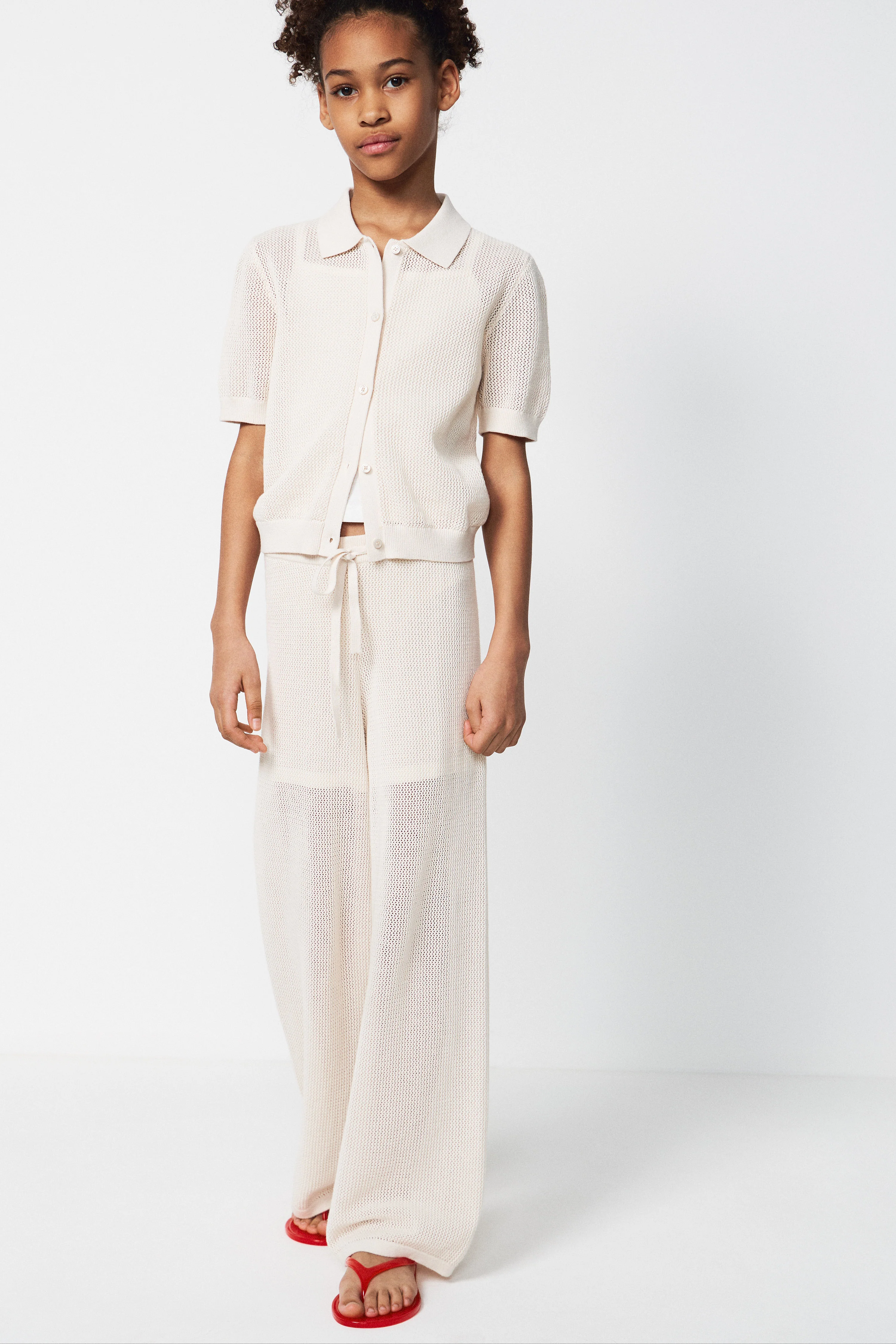 POINTELLE-KNIT COTTON TROUSERS - Image 2