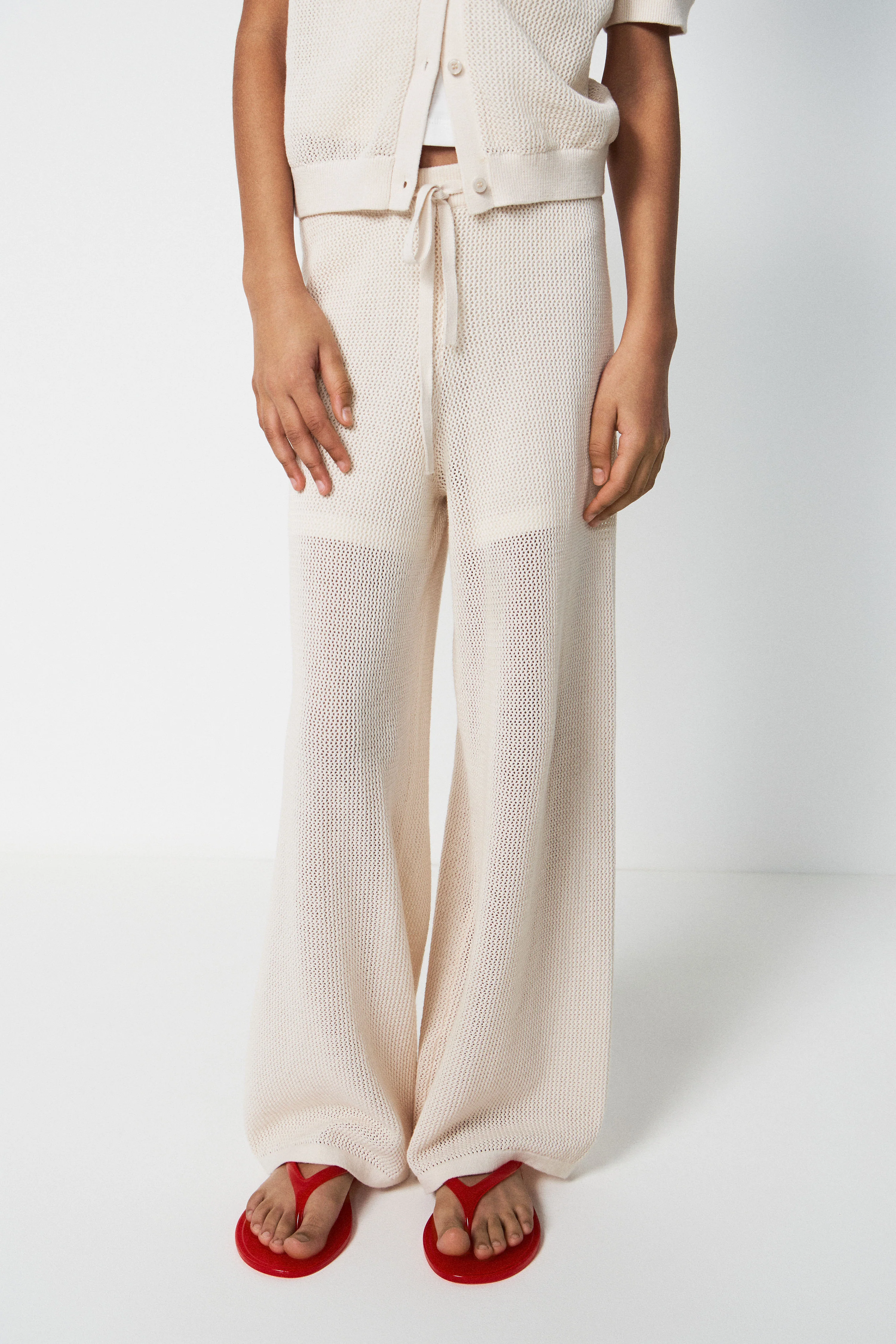 POINTELLE-KNIT COTTON TROUSERS - Image 3