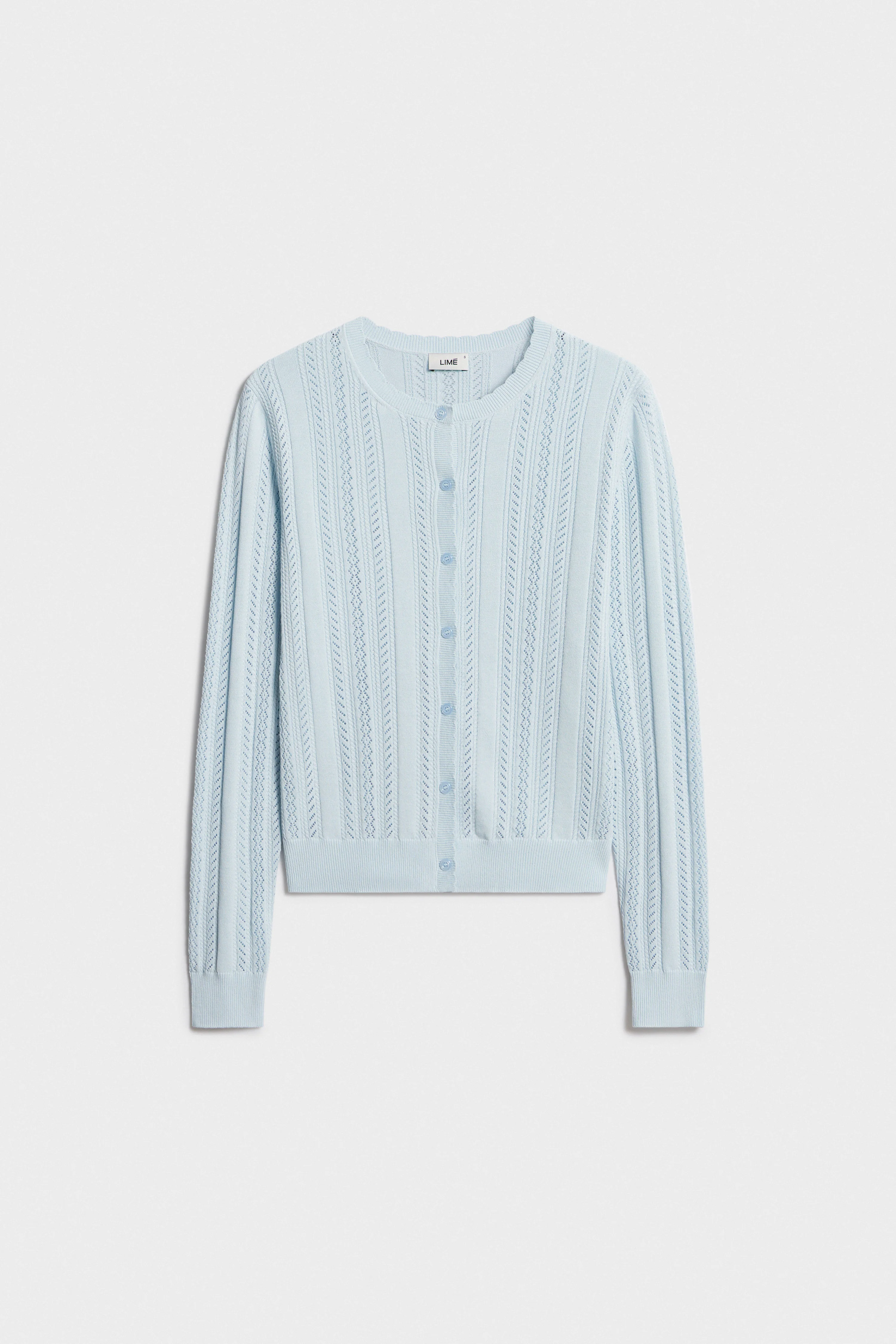 POINTELLE-KNIT VISCOSE-BLEND CARDIGAN - Image 3