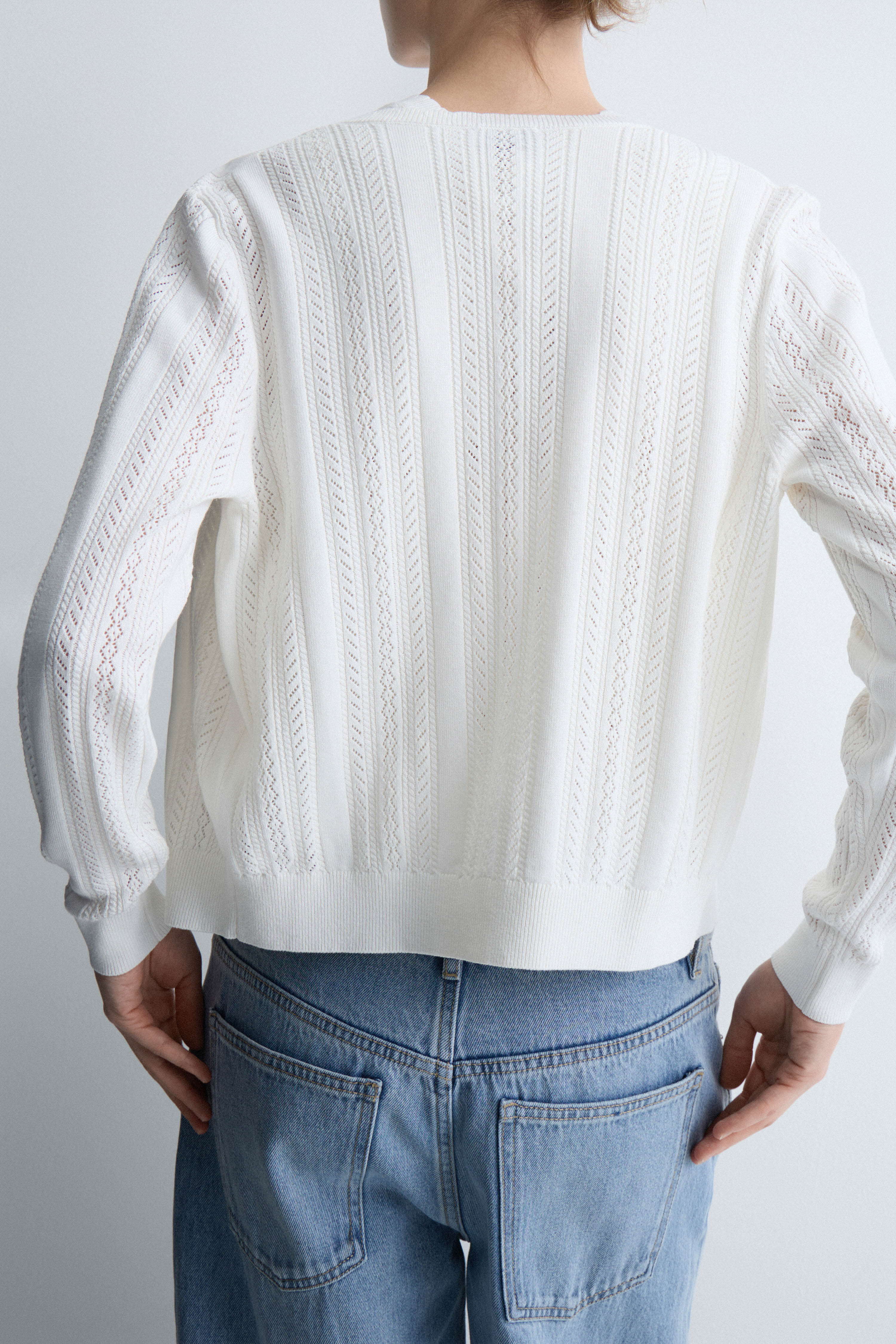 POINTELLE-KNIT VISCOSE-BLEND CARDIGAN - Image 4