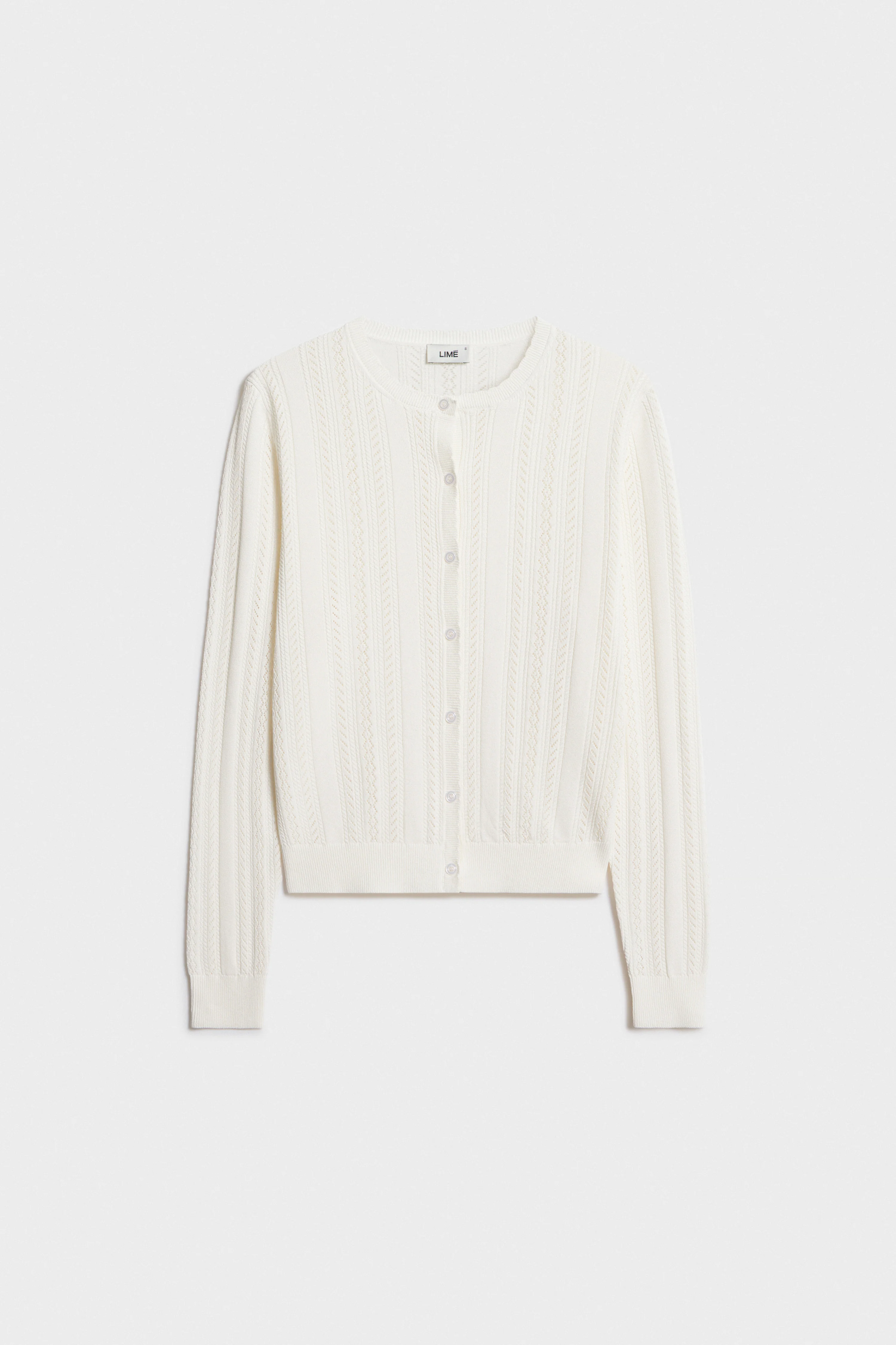 POINTELLE-KNIT VISCOSE-BLEND CARDIGAN - Image 5