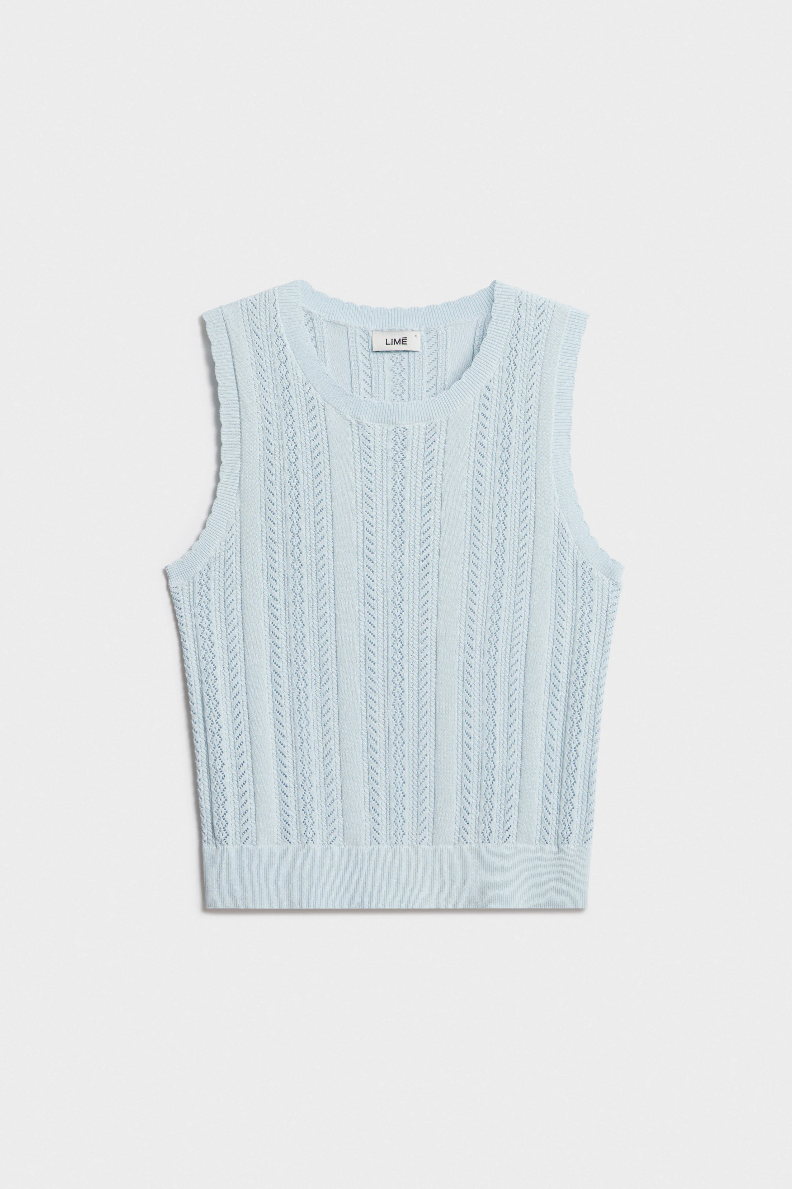 POINTELLE-KNIT VISCOSE-BLEND TOP - Image 4