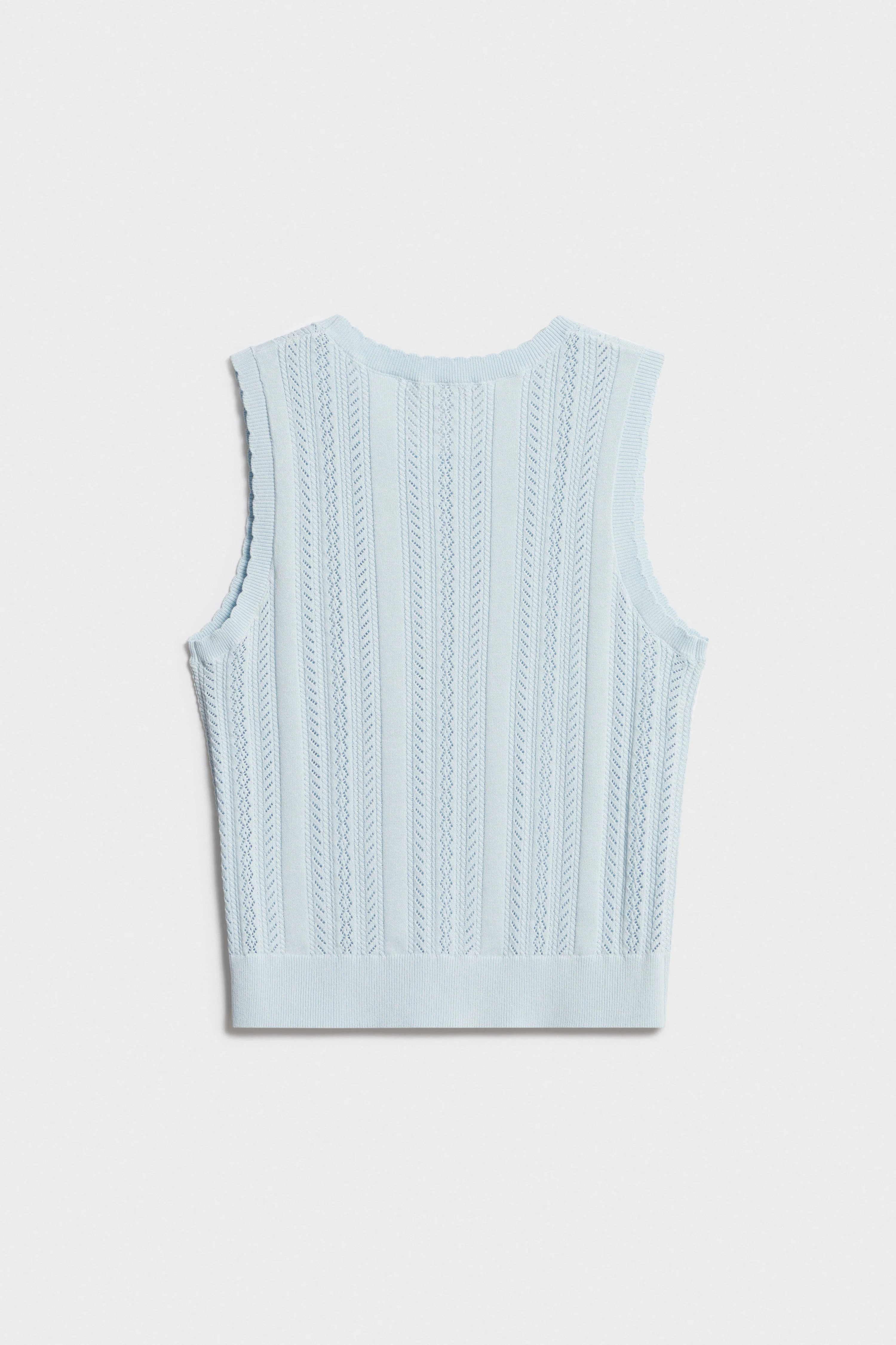 POINTELLE-KNIT VISCOSE-BLEND TOP - Image 5