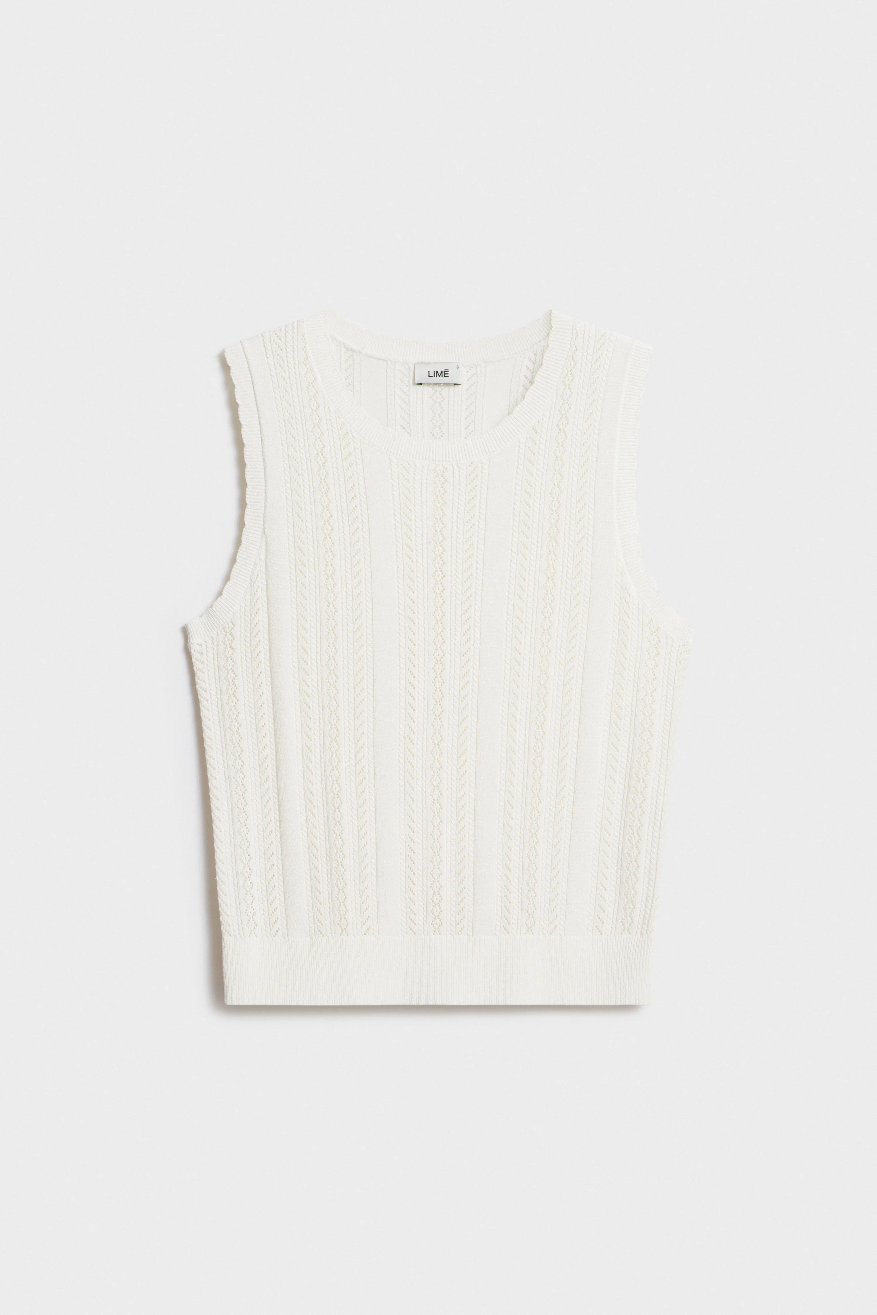 POINTELLE-KNIT VISCOSE-BLEND TOP - Image 3