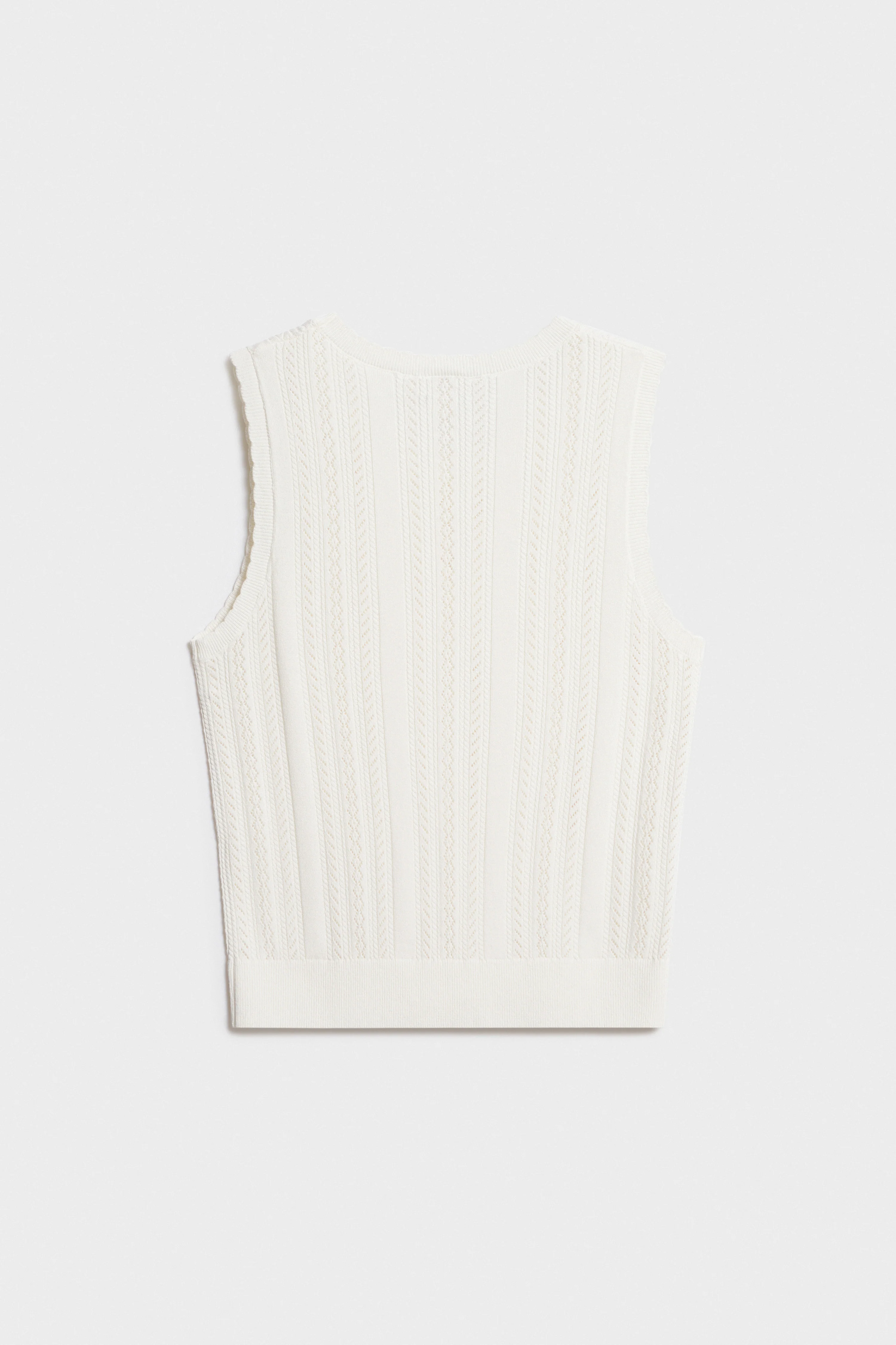 POINTELLE-KNIT VISCOSE-BLEND TOP - Image 4