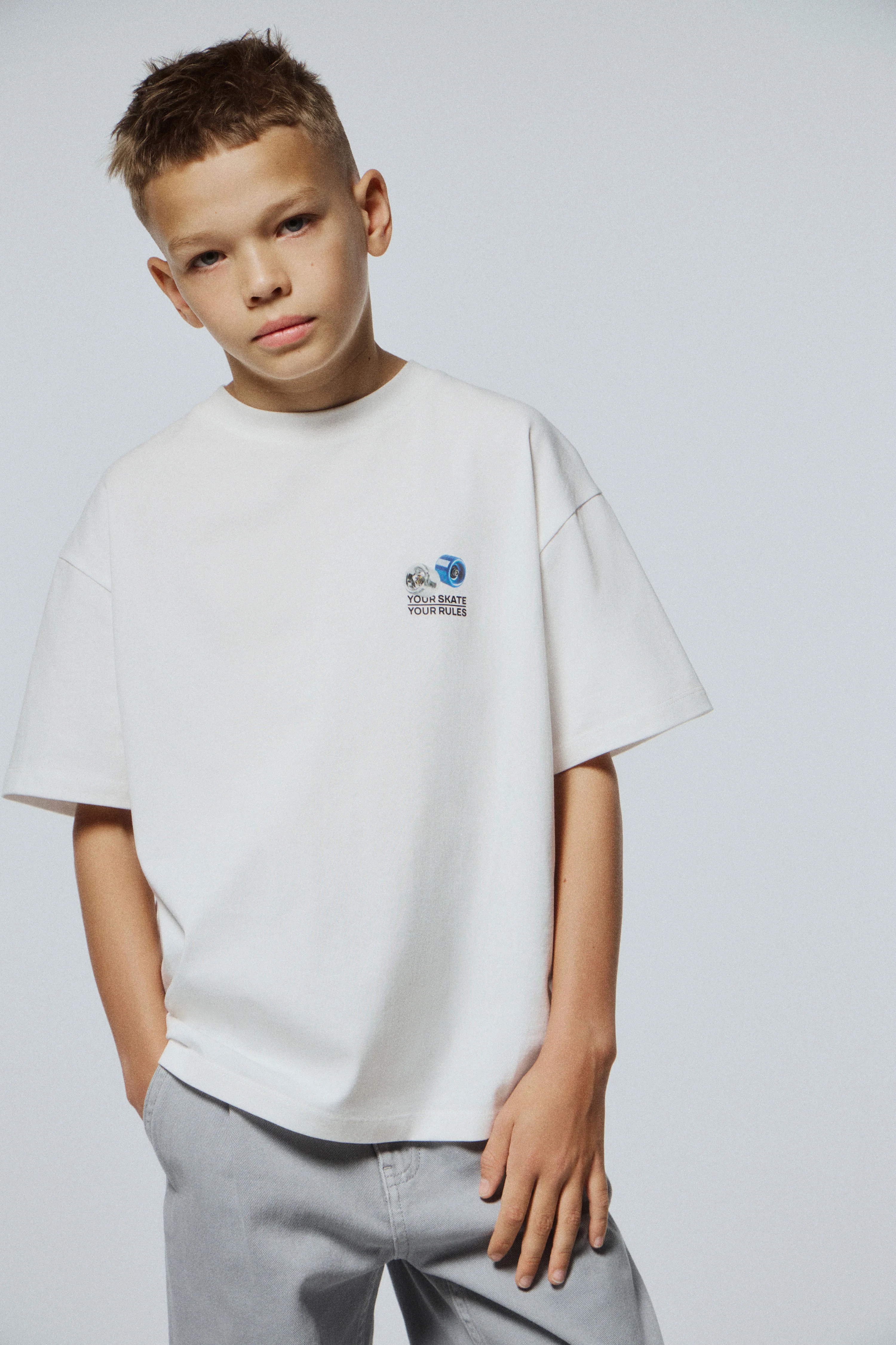 PRINT-MOTIF COTTON T-SHIRT