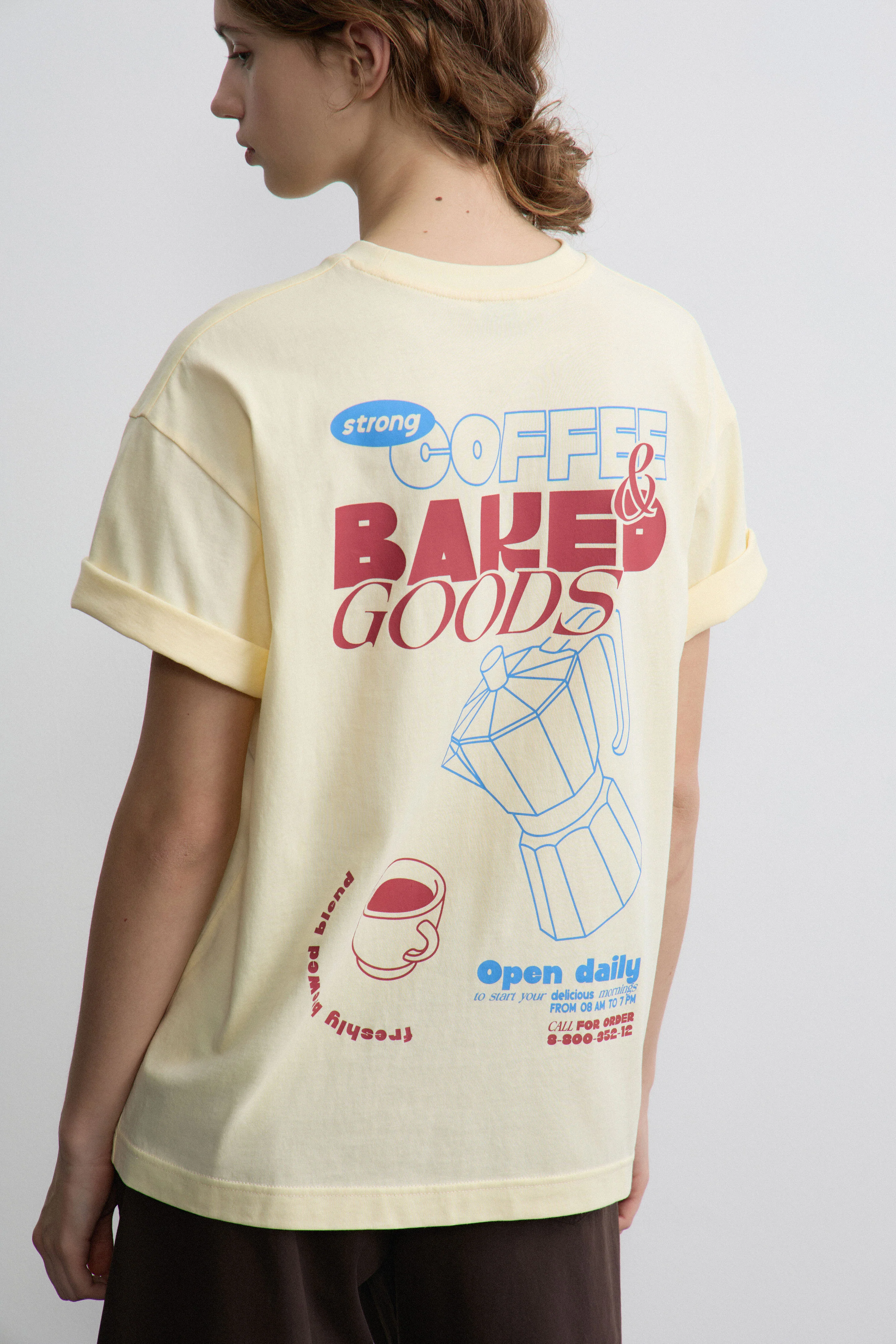PRINT-MOTIF COTTON T-SHIRT