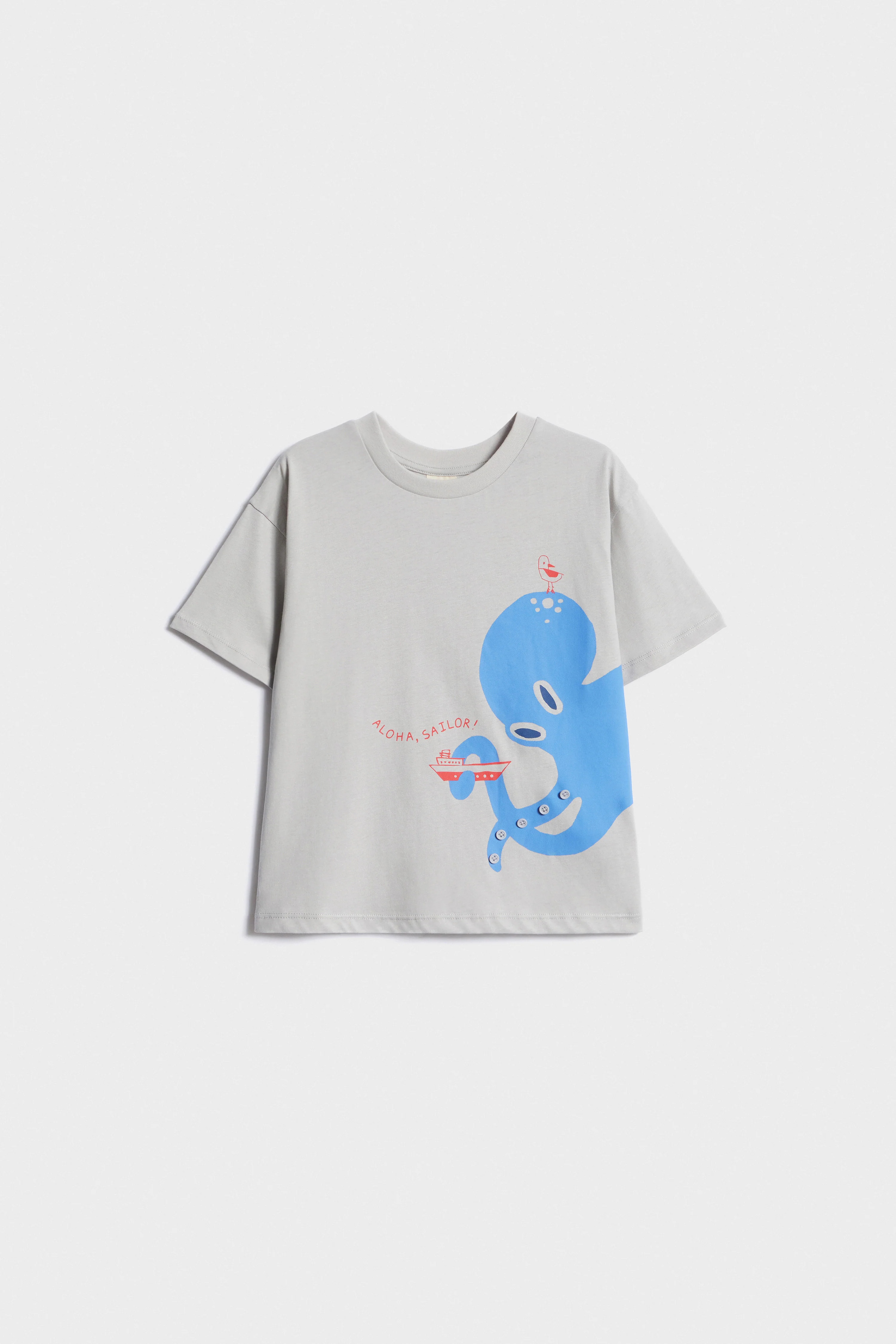 PRINTED COTTON T-SHIRT WITH PATCH - Image 3