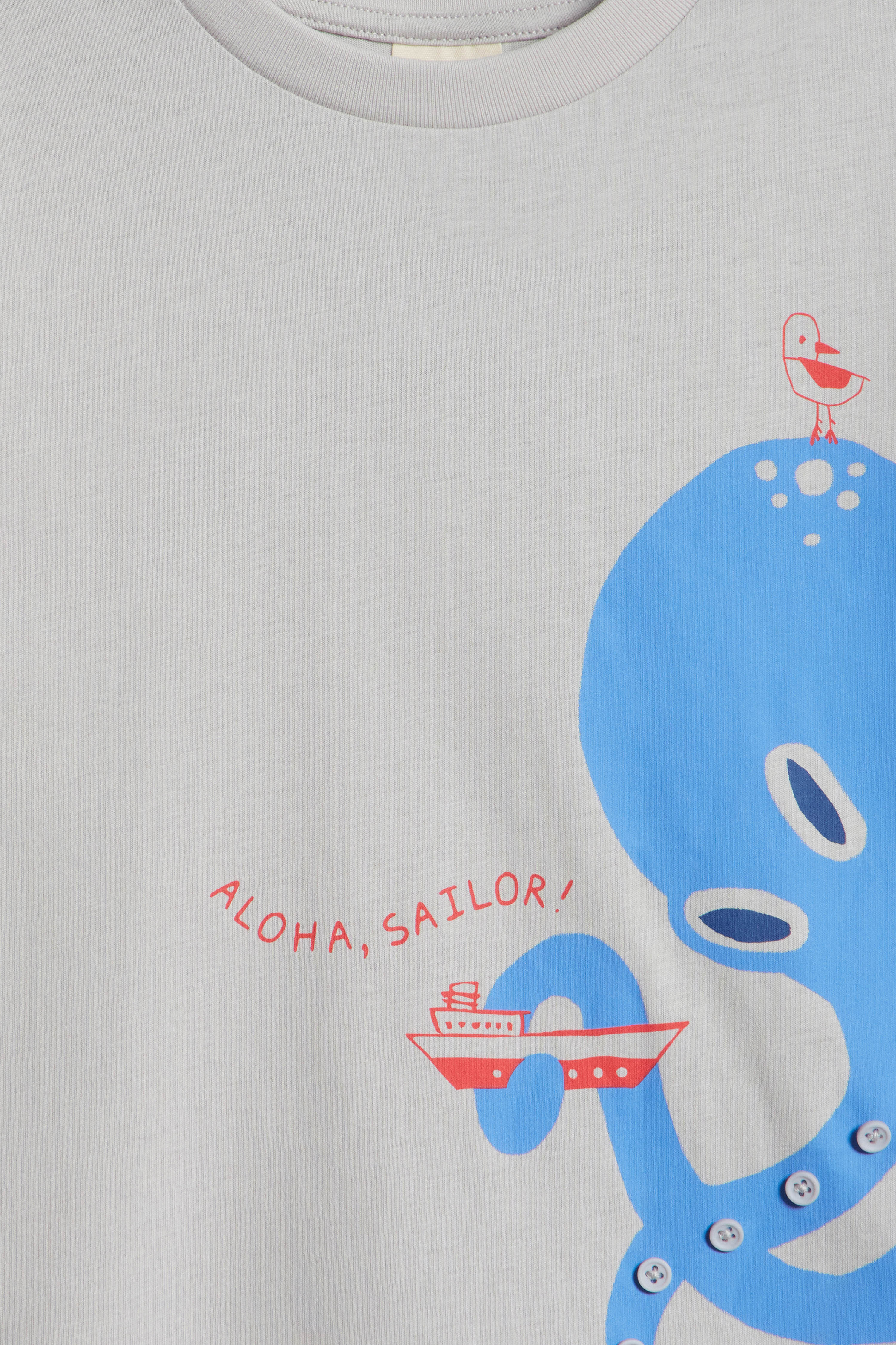 PRINTED COTTON T-SHIRT WITH PATCH - Image 5
