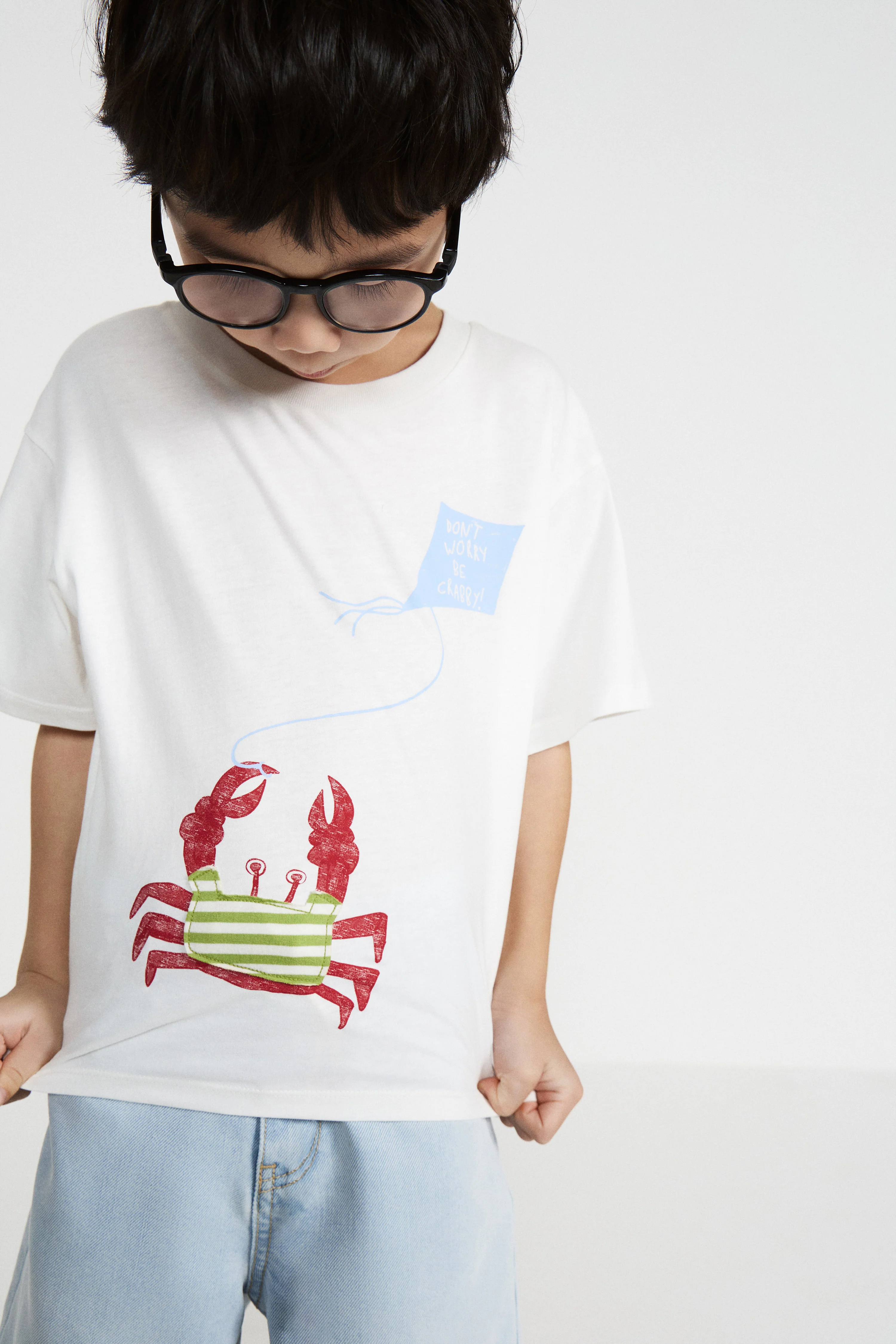 PRINTED COTTON T-SHIRT WITH PATCH - Image 2