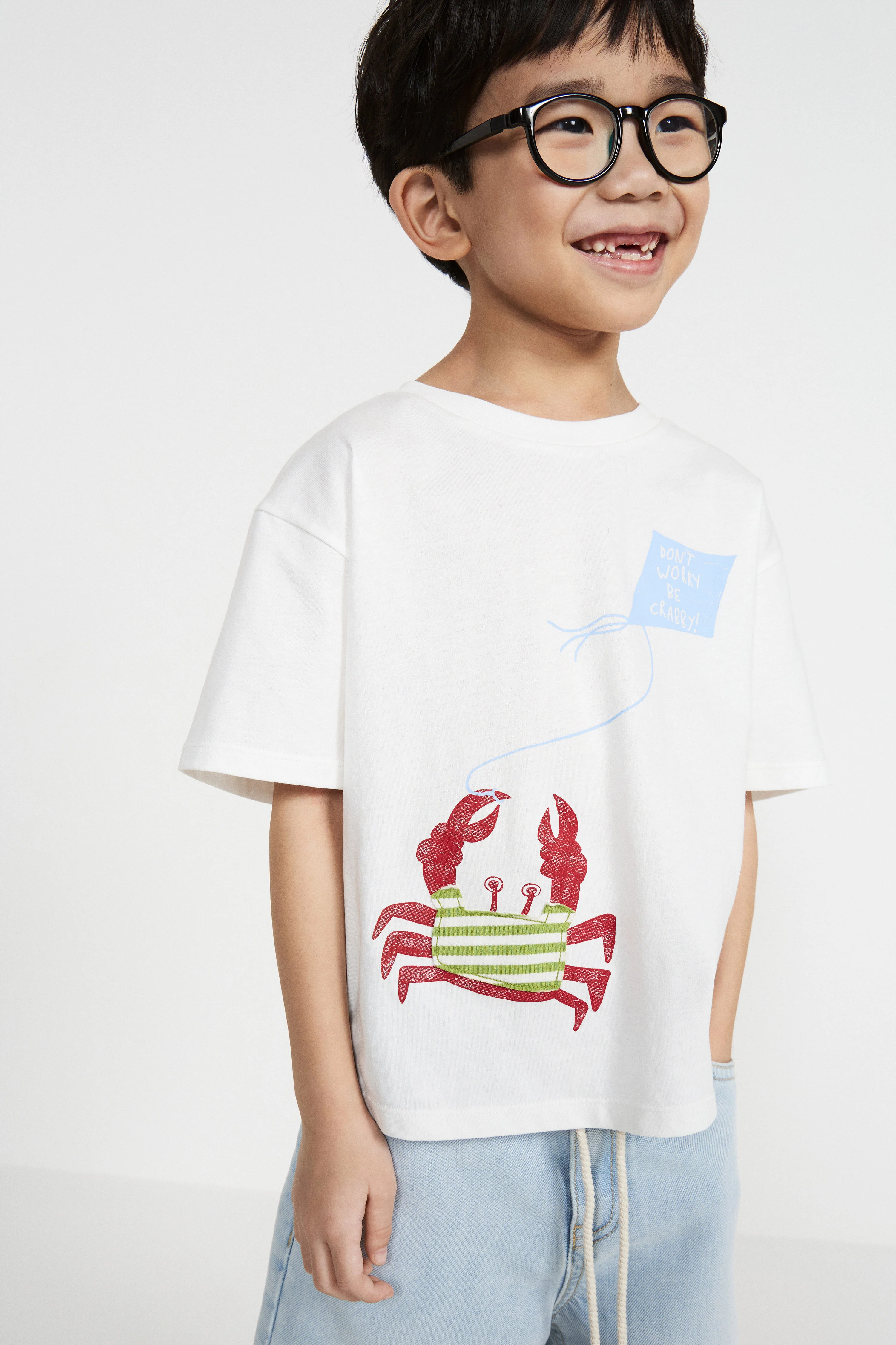 PRINTED COTTON T-SHIRT WITH PATCH - Image 3