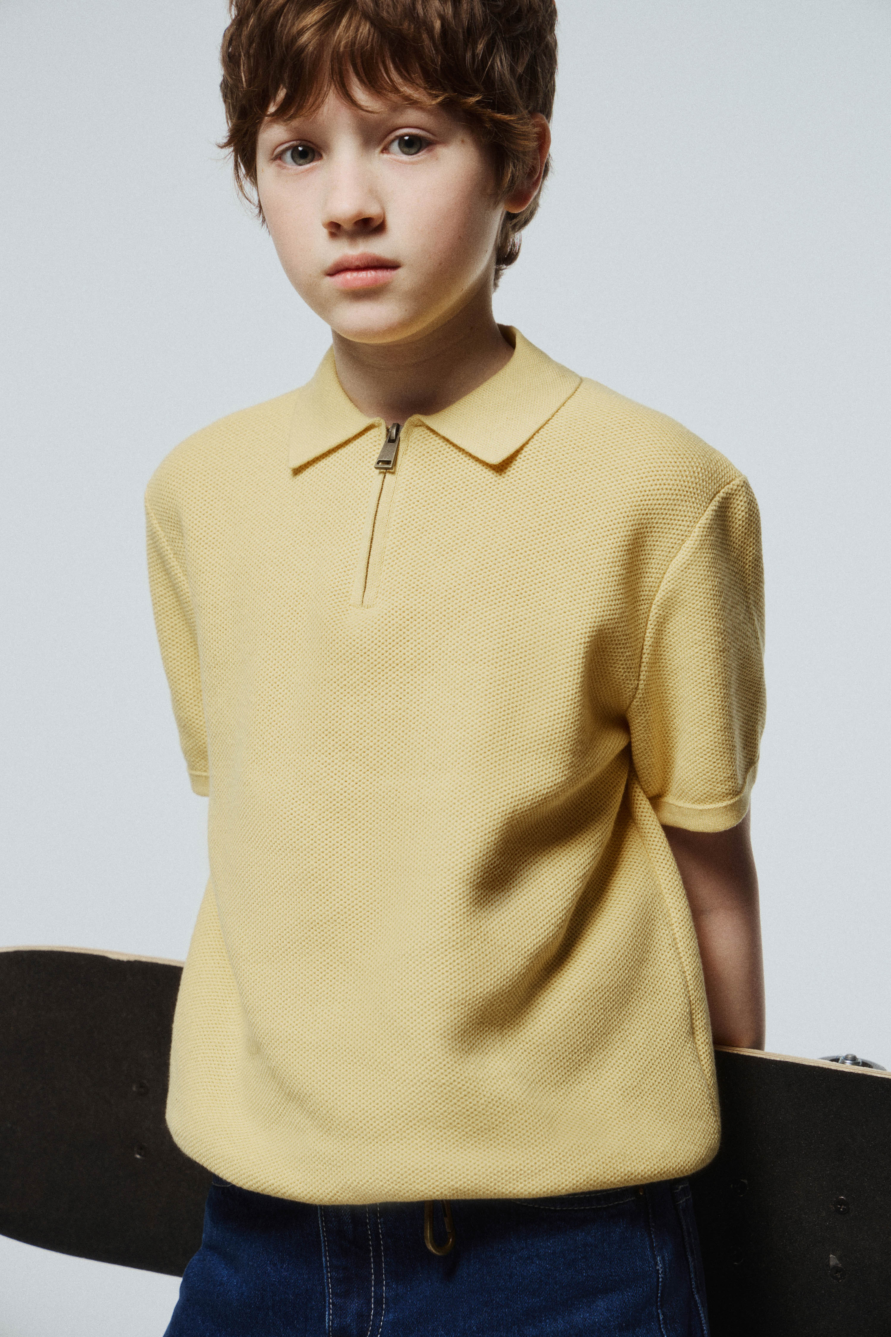 COTTON KNIT POLO JUMPER