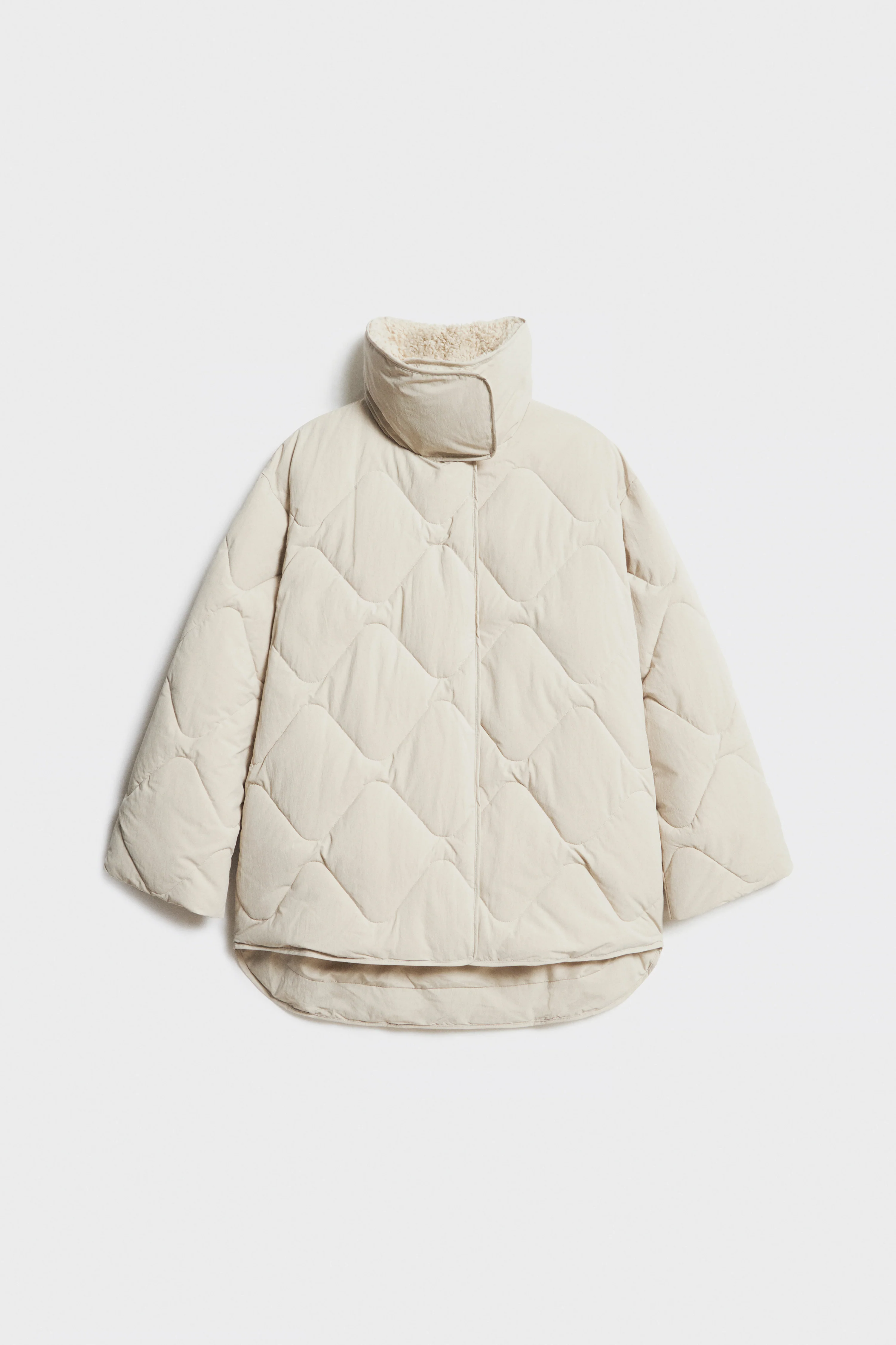 QUILTED JACKET WITH FALSE SHEARING COLLAR - Image 5