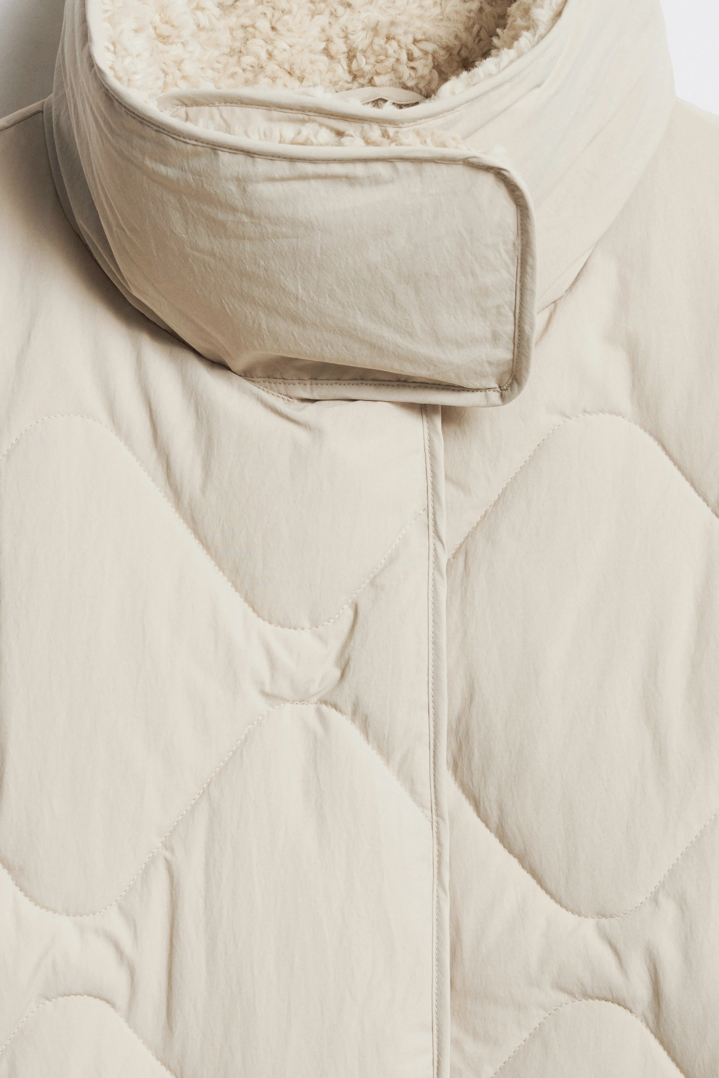 QUILTED JACKET WITH FALSE SHEARING COLLAR - Image 7