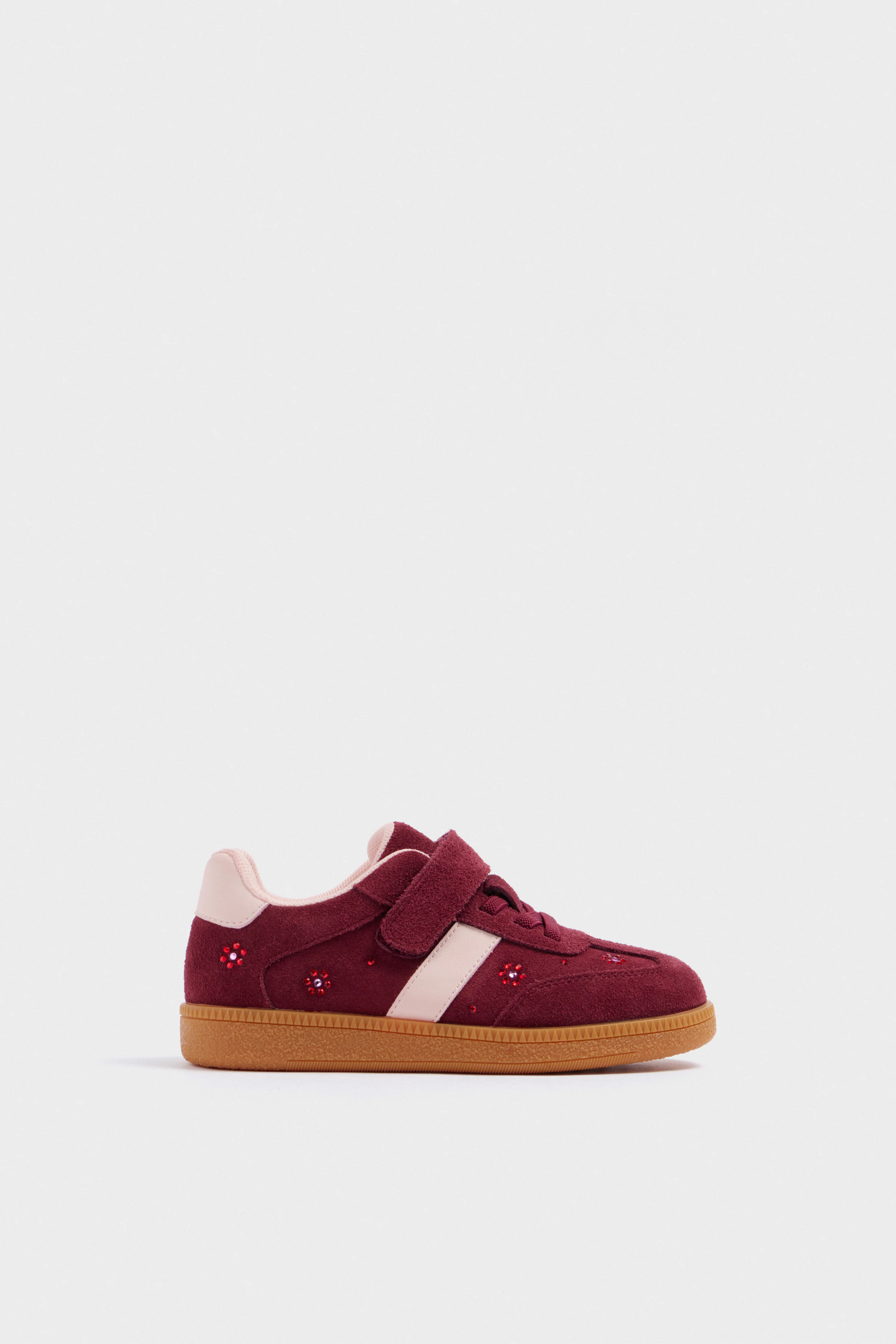 RHINESTONE-DETAILED SUEDE SNEAKERS - Image 3