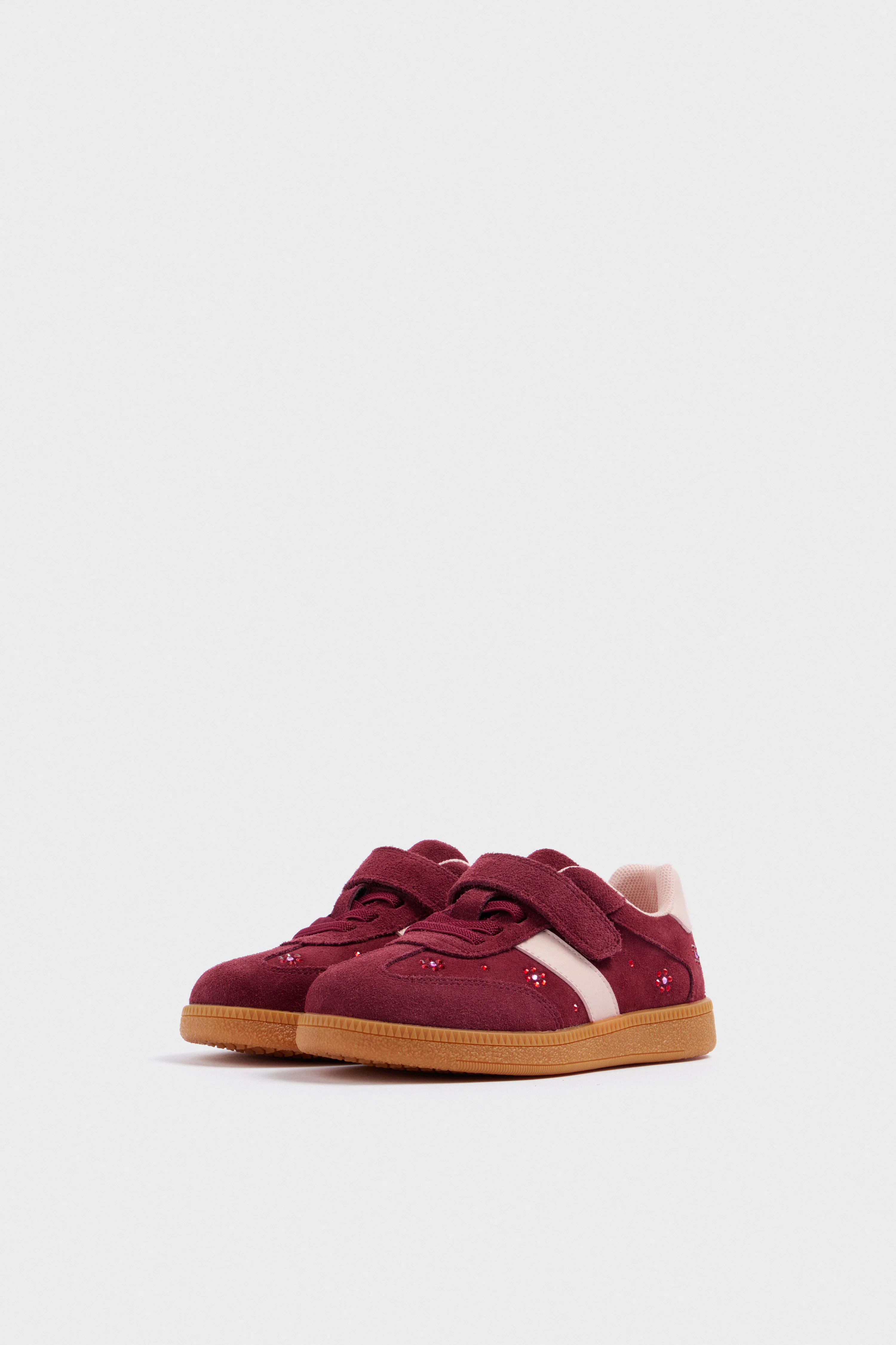 RHINESTONE-DETAILED SUEDE SNEAKERS - Image 4