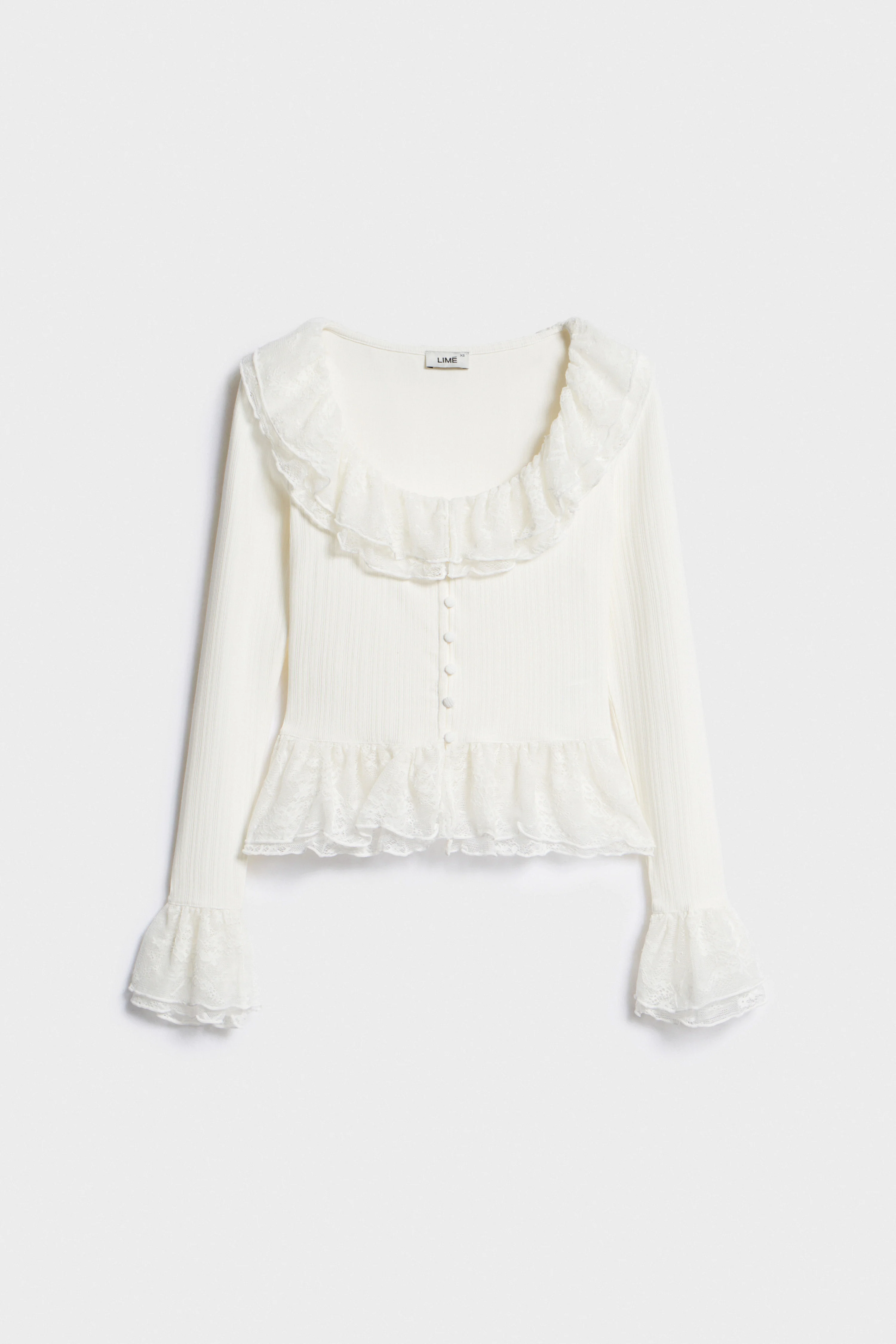 RUFFLE-DETAIL VISCOSE BLOUSE - Image 4